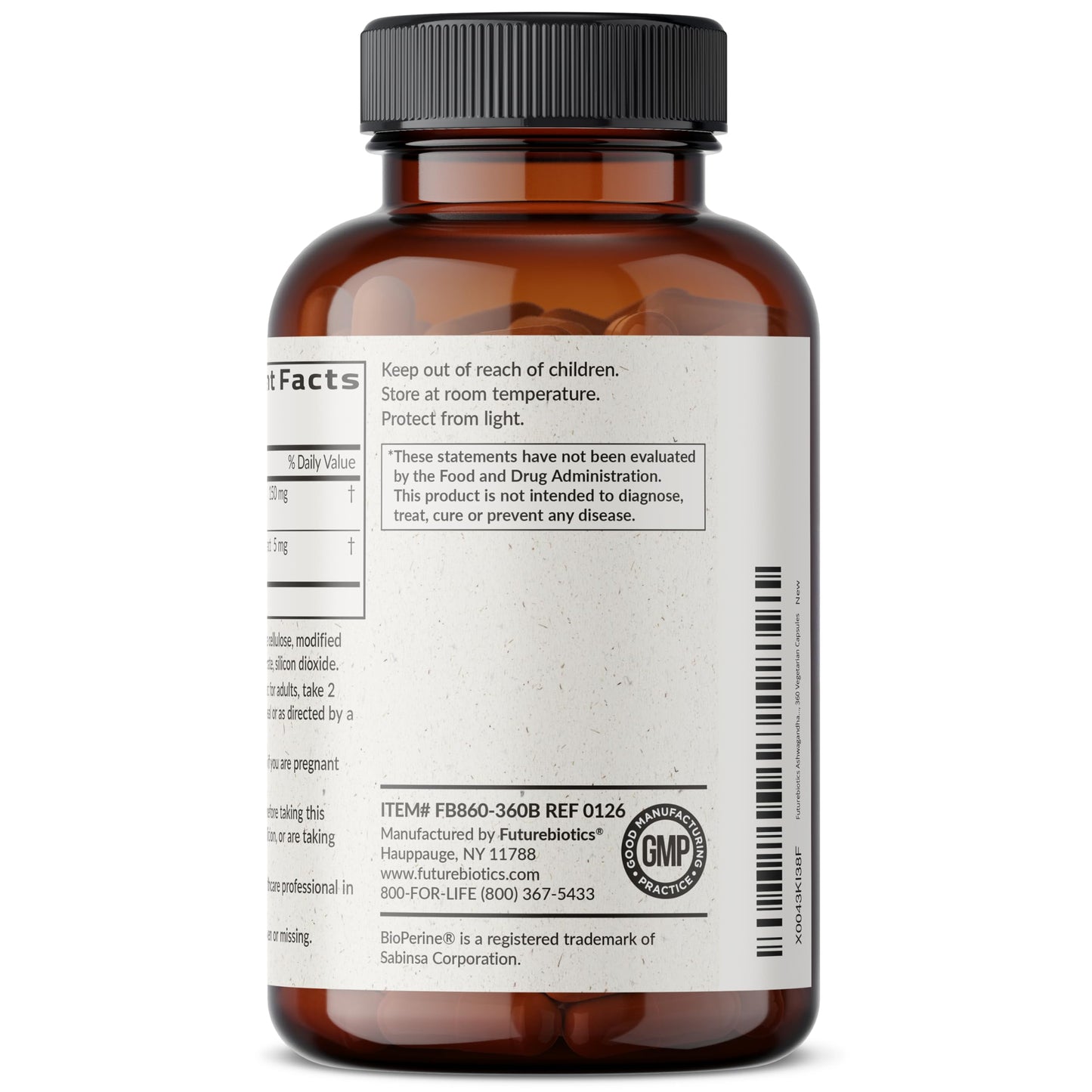 Futurebiotics Ashwagandha Extra Strength Stress & Mood Support 360 Capsules