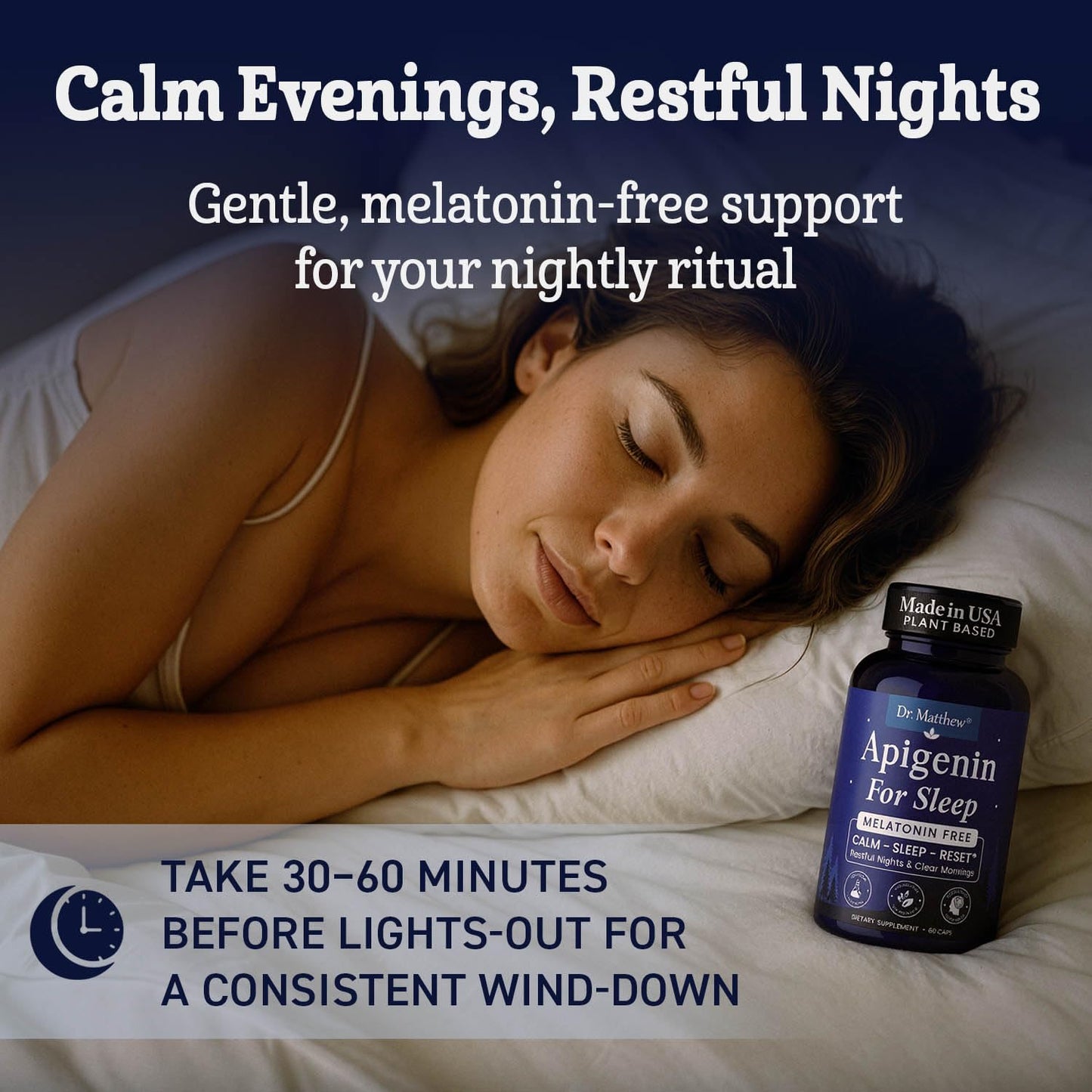 Dr. Matthew Apigenin Supplement for Sleep Capsule, 60 Count