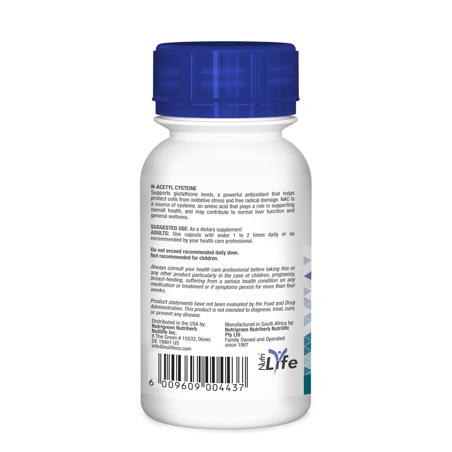 NUTRILYFE NAC (N-Acetyl Cystein) Capsule, 60 Veggie Caps