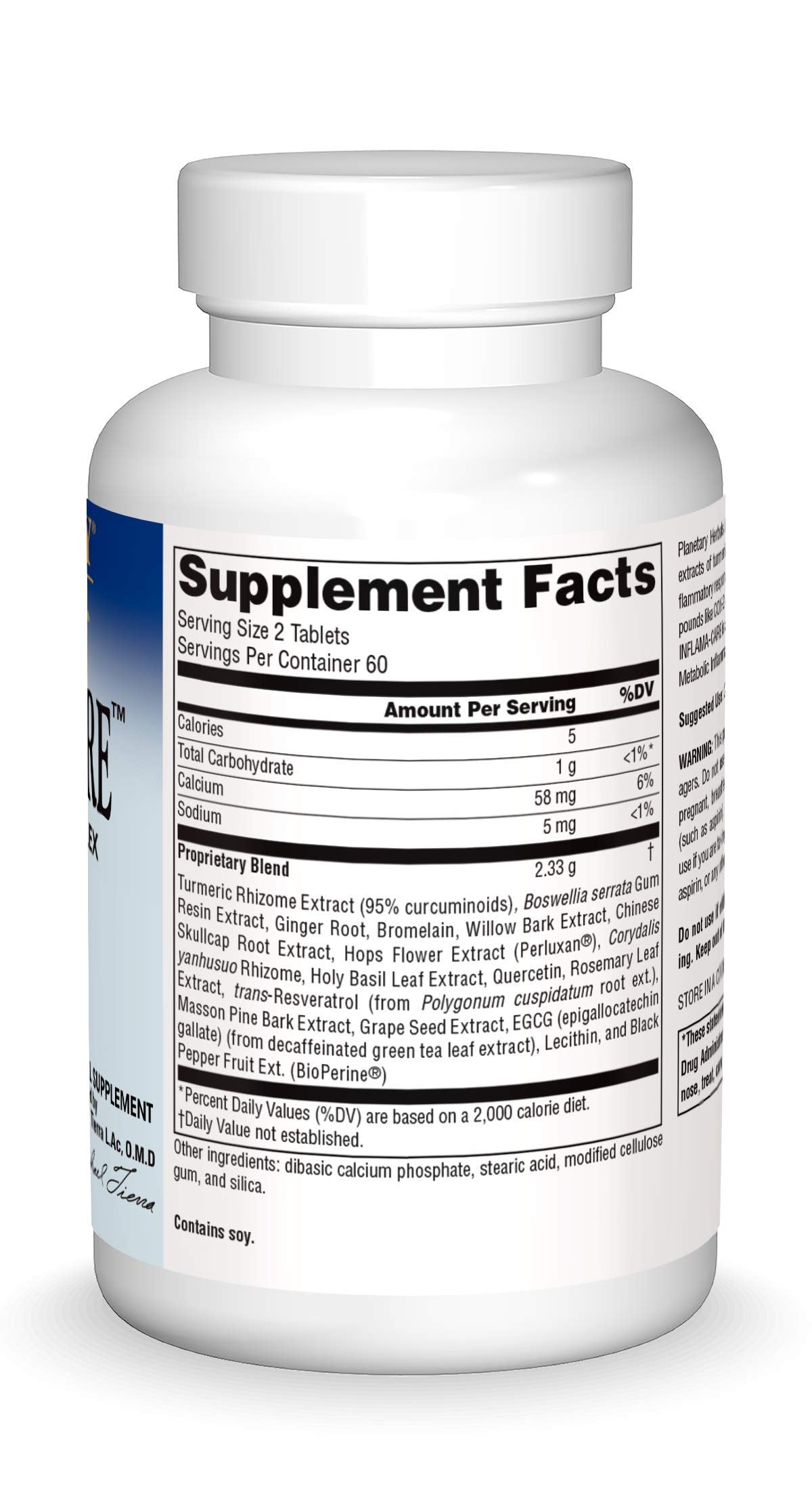 Planetary Herbals Inflama-Care 1165mg Turmeric/Boswellia Complex Tablets, 120 Tablets