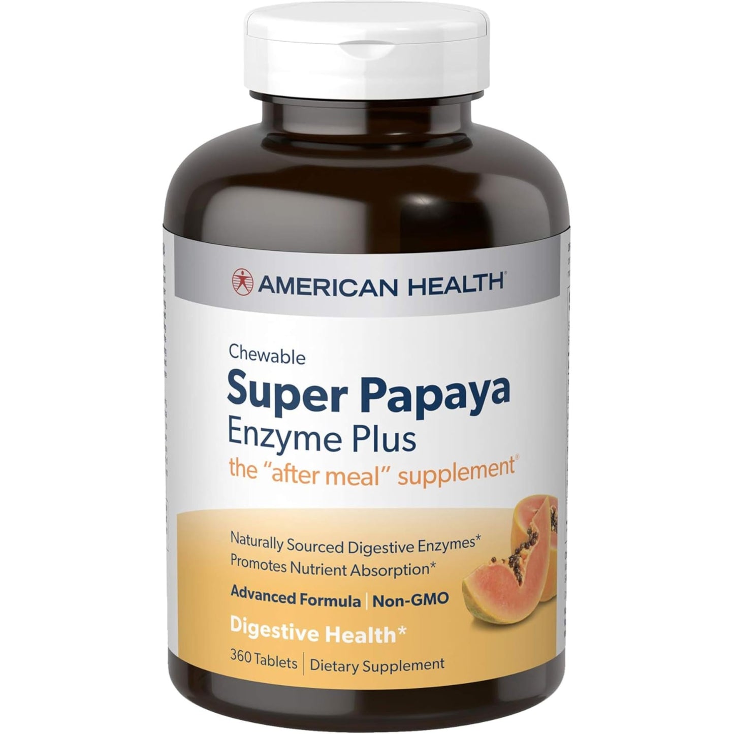 American Health Super Papaya Enzyme Plus 360 Tablets