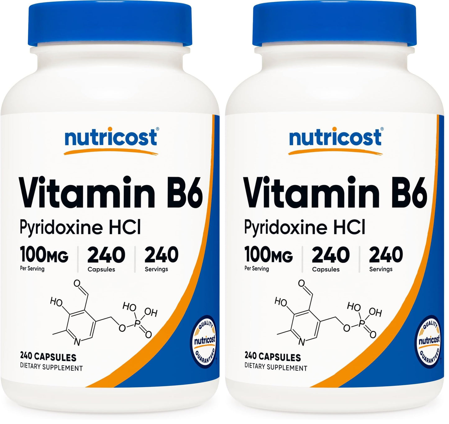 Nutricost Vitamin B6 (Pyridoxine HCl) 100mg Capsules, 480 Capsules