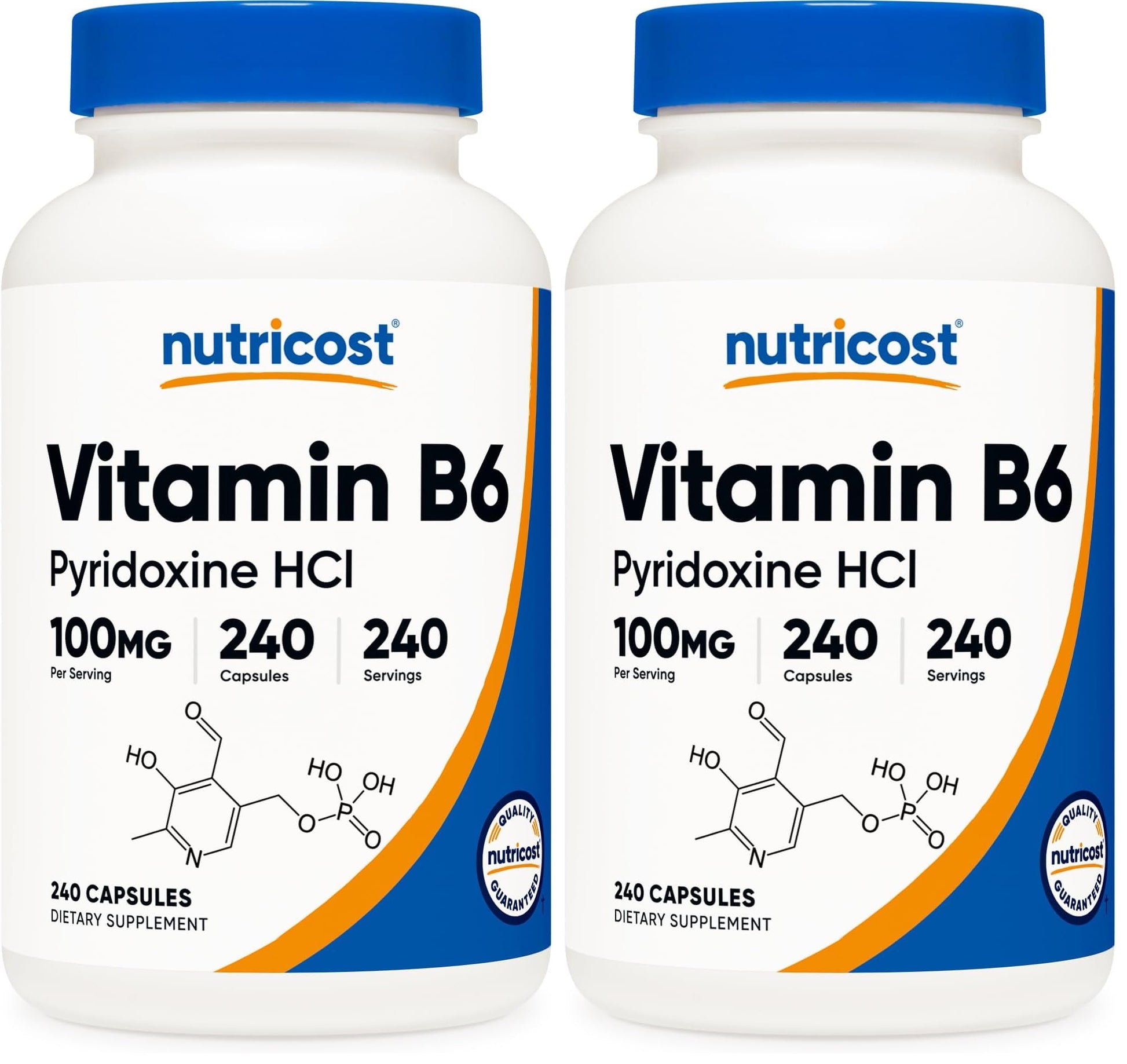 Nutricost Vitamin B6 (Pyridoxine HCl) 100mg Capsules, 480 Capsules
