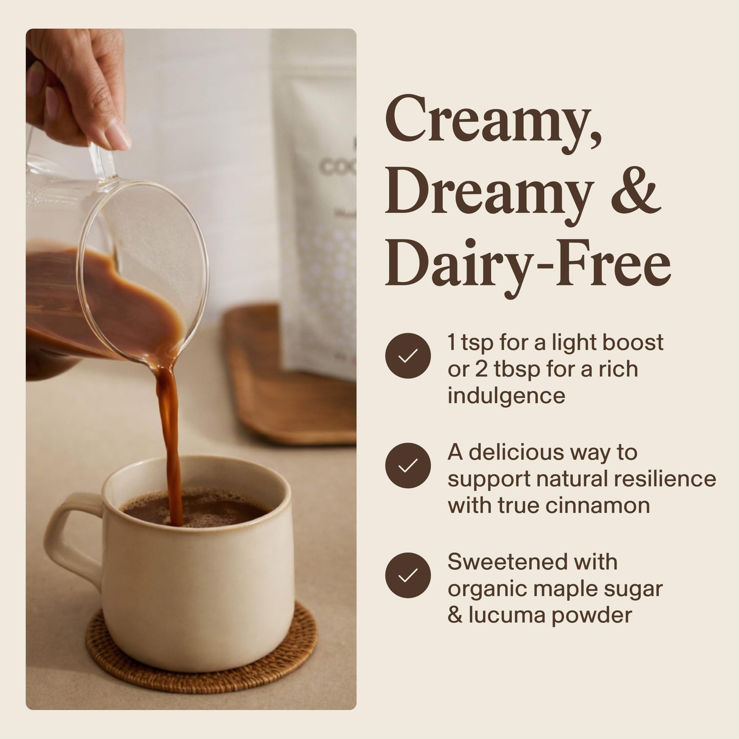 Real Mushrooms Organic Coconut Creamer with Reishi Powder, 6.35 Ounce