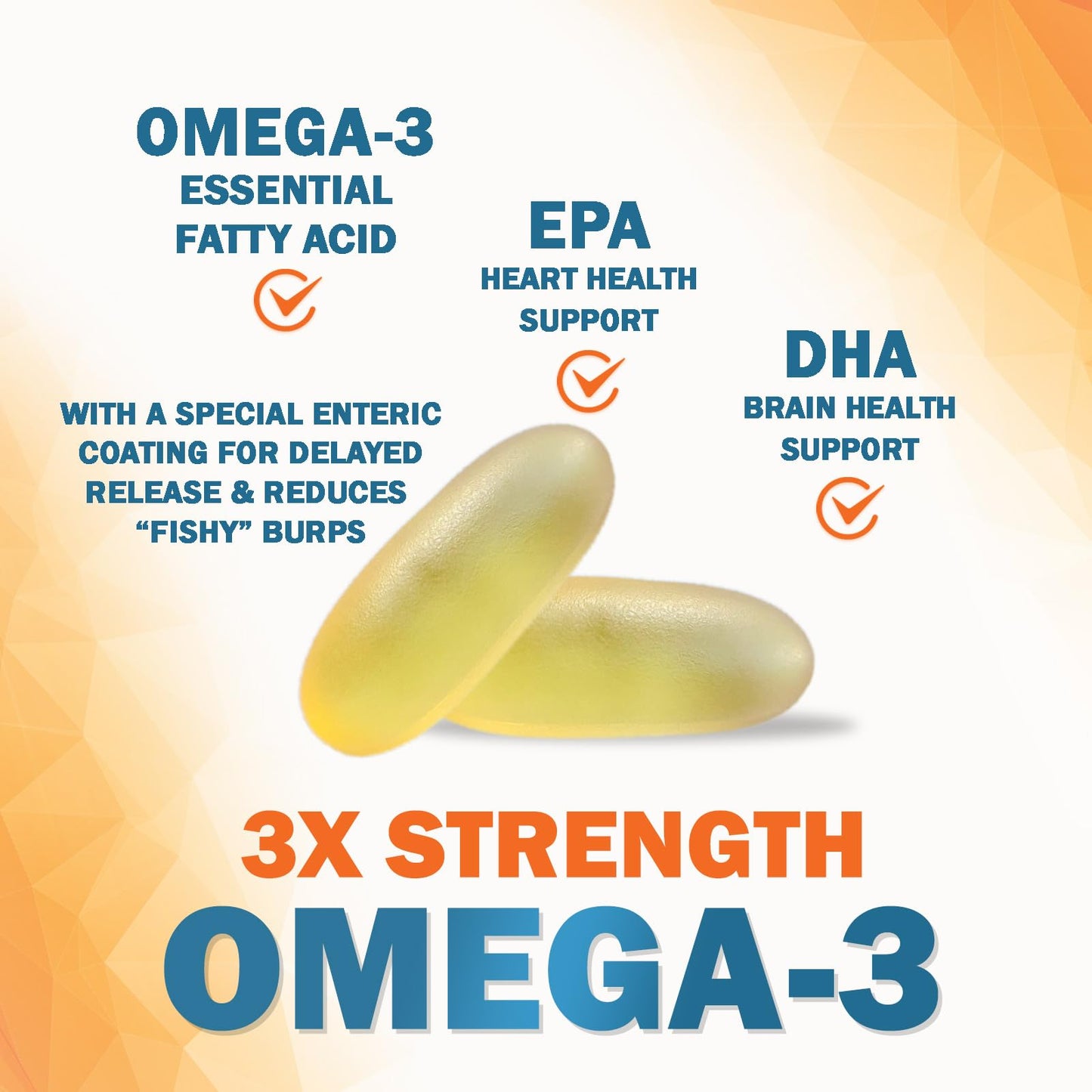 Nature's Nutrition Omega 3 Fish Oil Supplements Softgels 180 Count