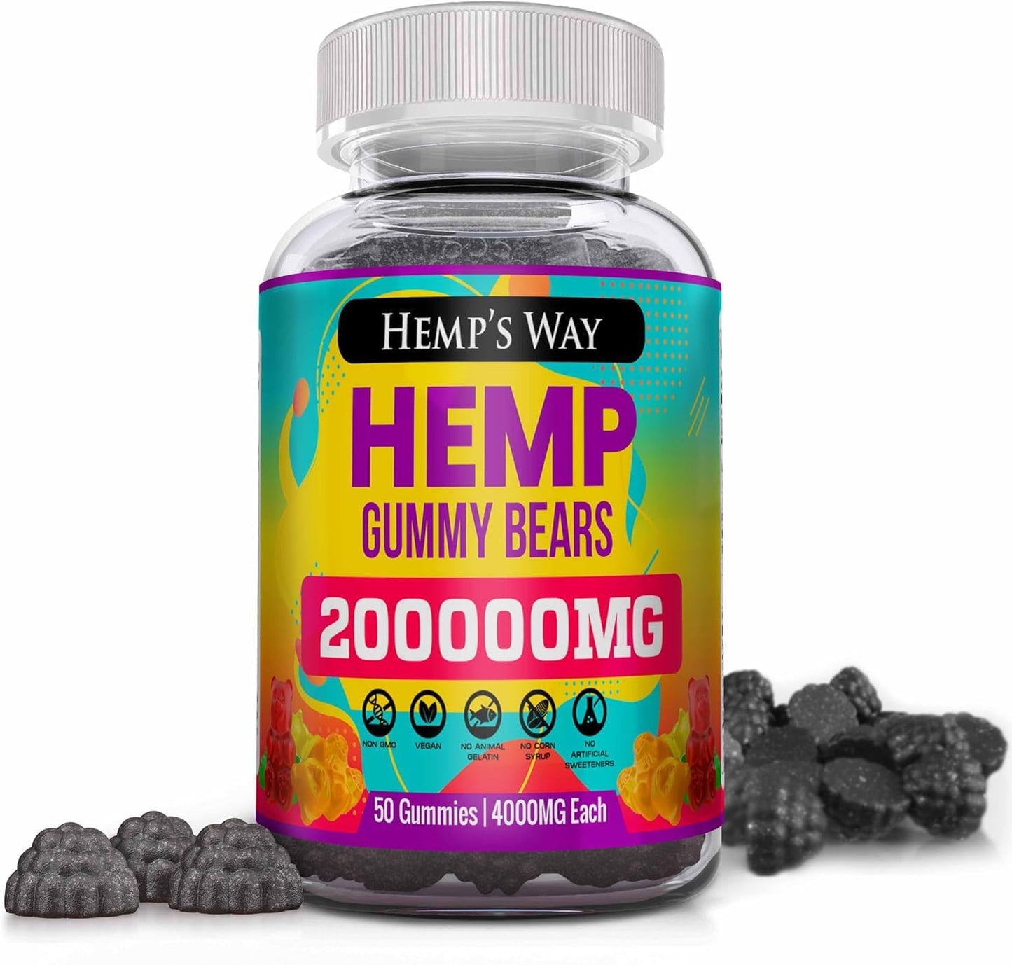 The CBD Project Natural Hemp Gummies Gummy 50 Count
