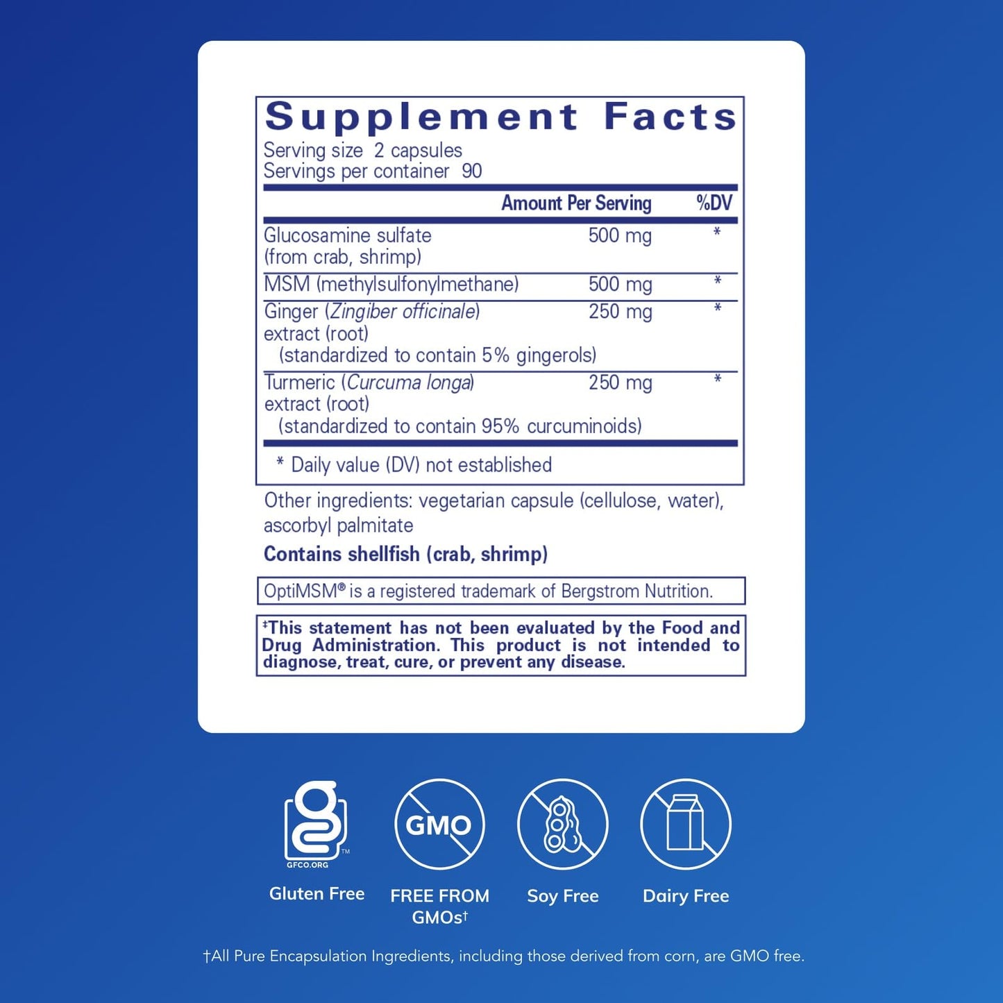 Pure Encapsulations Glucosamine MSM Capsule 180 Capsules