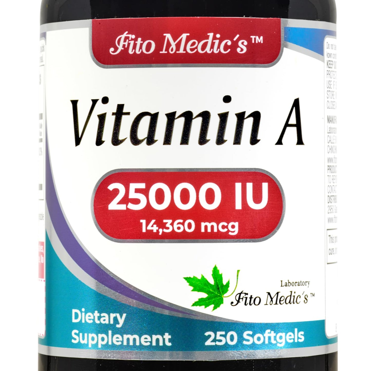 FITO MEDIC'S Vitamin A 25000 IU Softgels, 250 Softgels