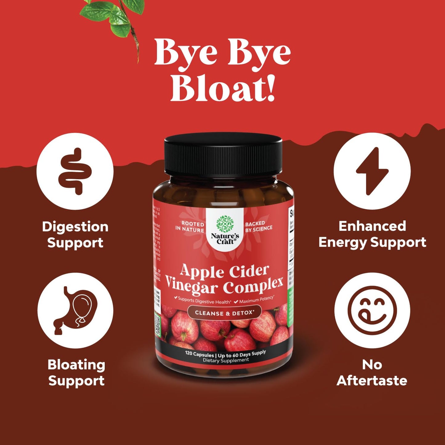 Natures Craft Apple Cider Vinegar Capsules 120 Count