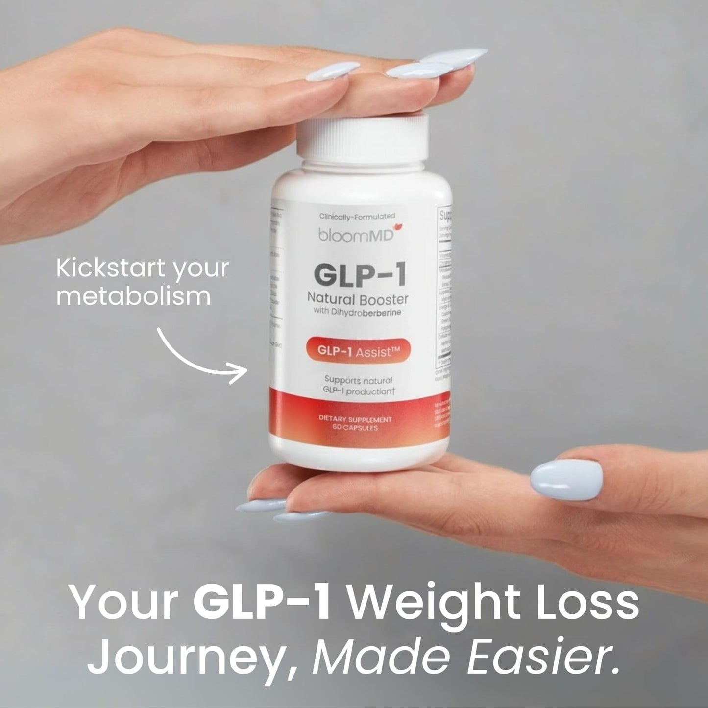 BloomMD GLP-1 Natural Booster with Dihydroberberine Capsules 120 Count