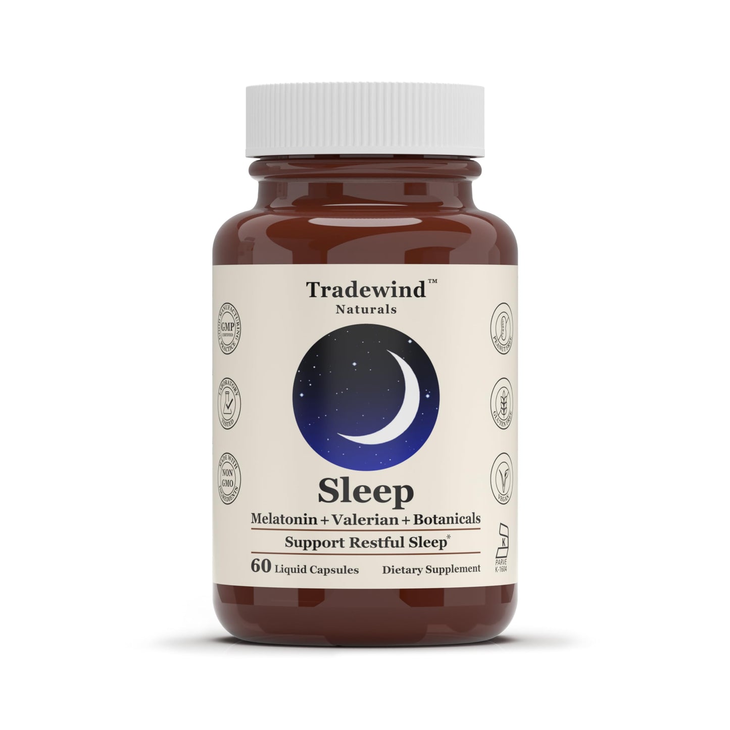 Tradewind Naturals Sleep – Fast-Acting Liquid Capsules with Melatonin, Valerian & Calming Botanicals – Supports Deep Relaxation & Restful Sleep, 60 Capsules