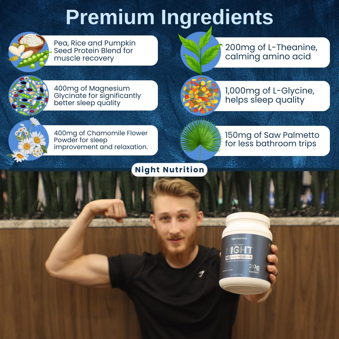 Night Nutrition Night Time Protein Powder Vanilla, 21 Servings