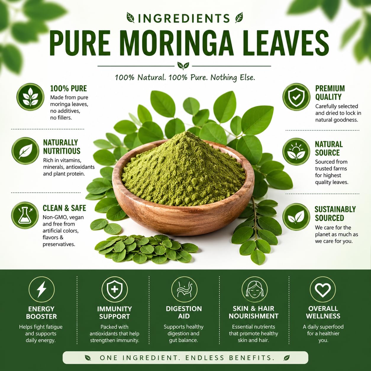Organic Aura International Moringa Capsules, 240 Capsules