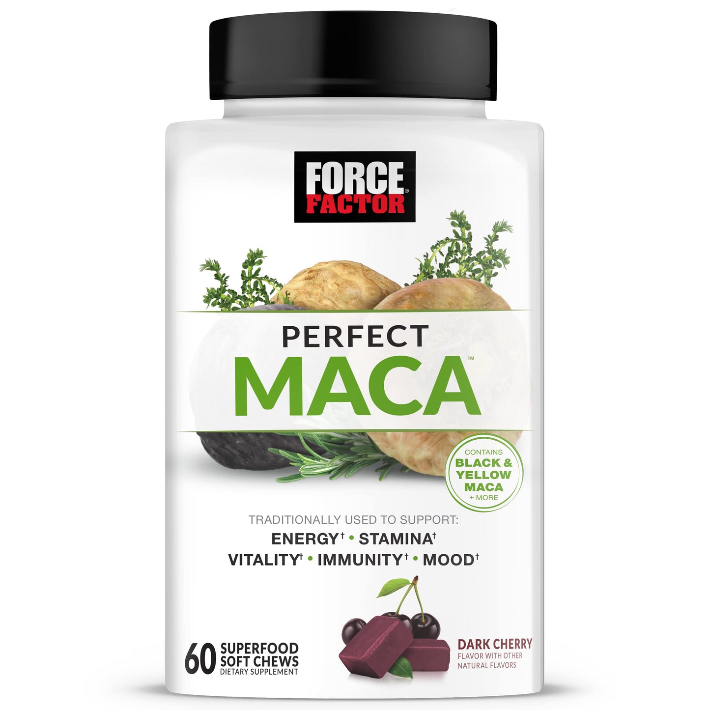 Force Factor Maca Root and Greens Superfood Soft Chews, 120 Soft Chews