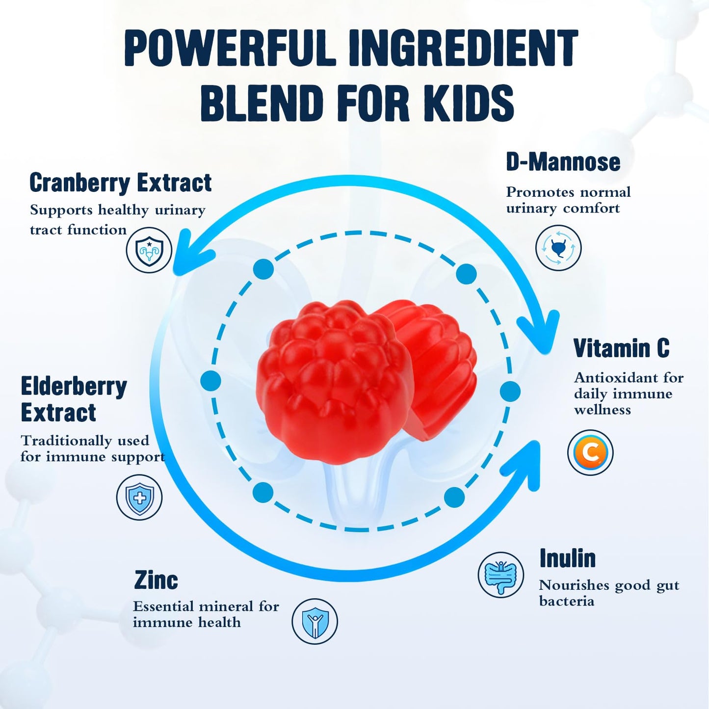 ABYSSUS Cranberry Gummies for Kids Gummy 60 Count