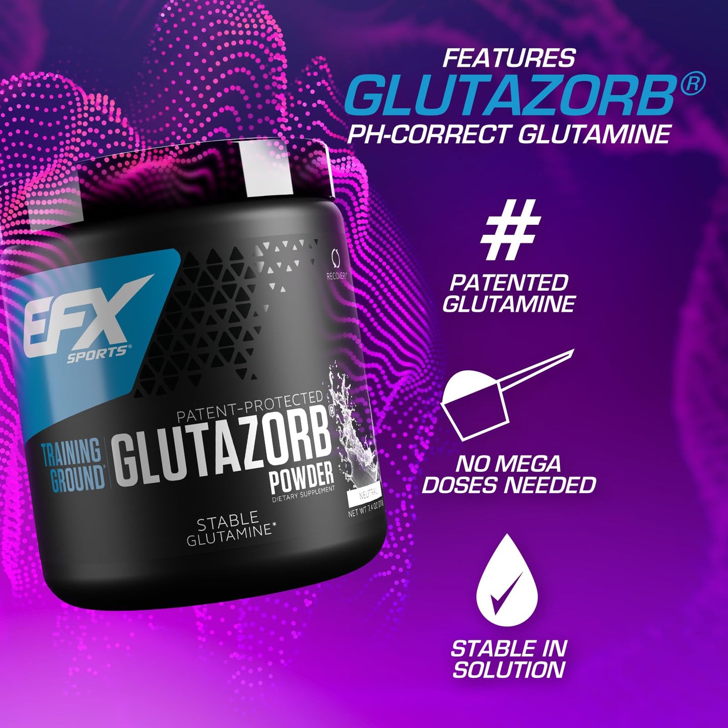 EFX Sports Training Ground Glutazorb Powder, 7.4 Ounce