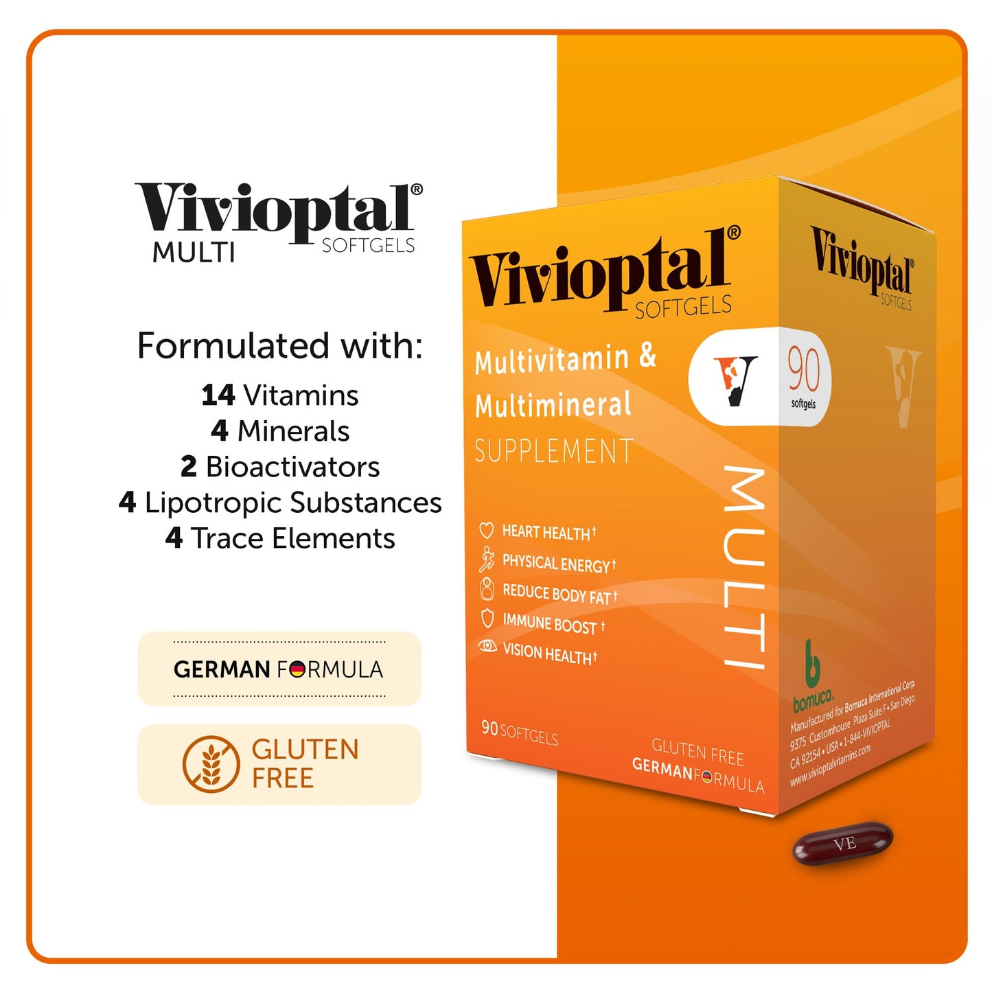 Vivioptal Vitamins Multi Multivitamin & Multimineral Softgels 90 Count