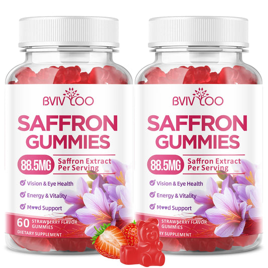 BVIVLOO Saffron Gummies for Adult Kids, 60 Count, 2 Pack