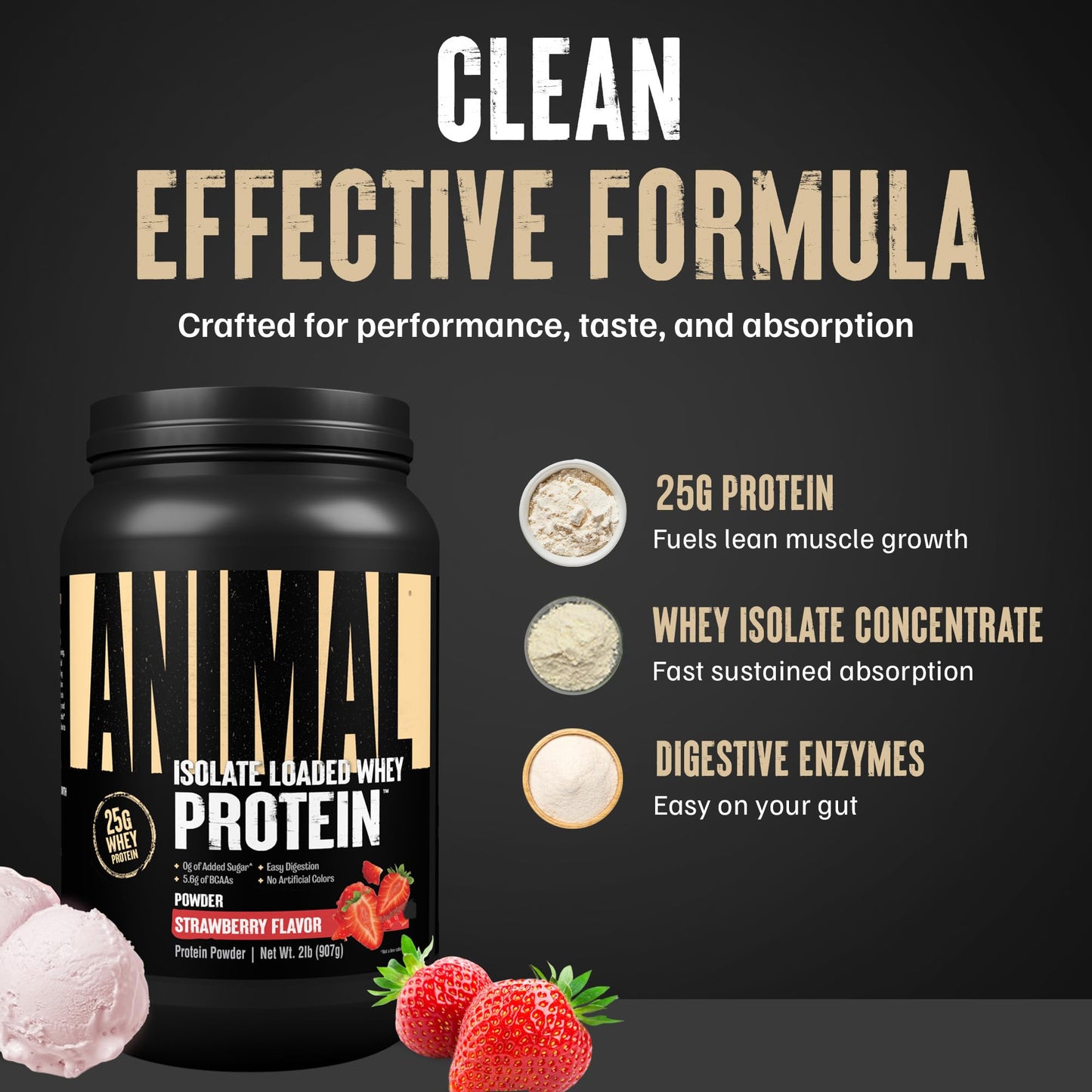 Animal Whey Isolate Protein Powder 32 Servings