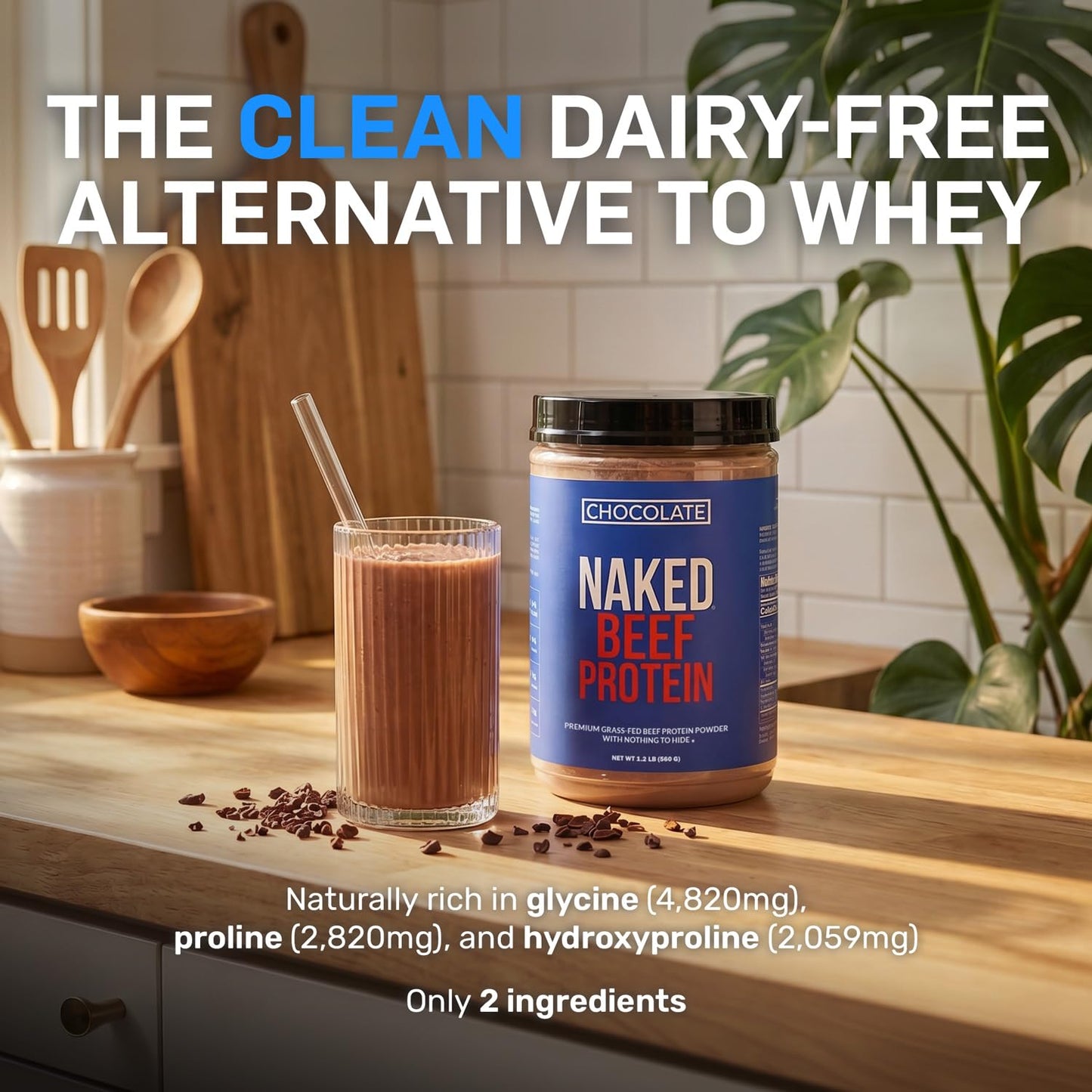 NAKED Chocolate Beef Protein Isolate Powder, 20 Servings