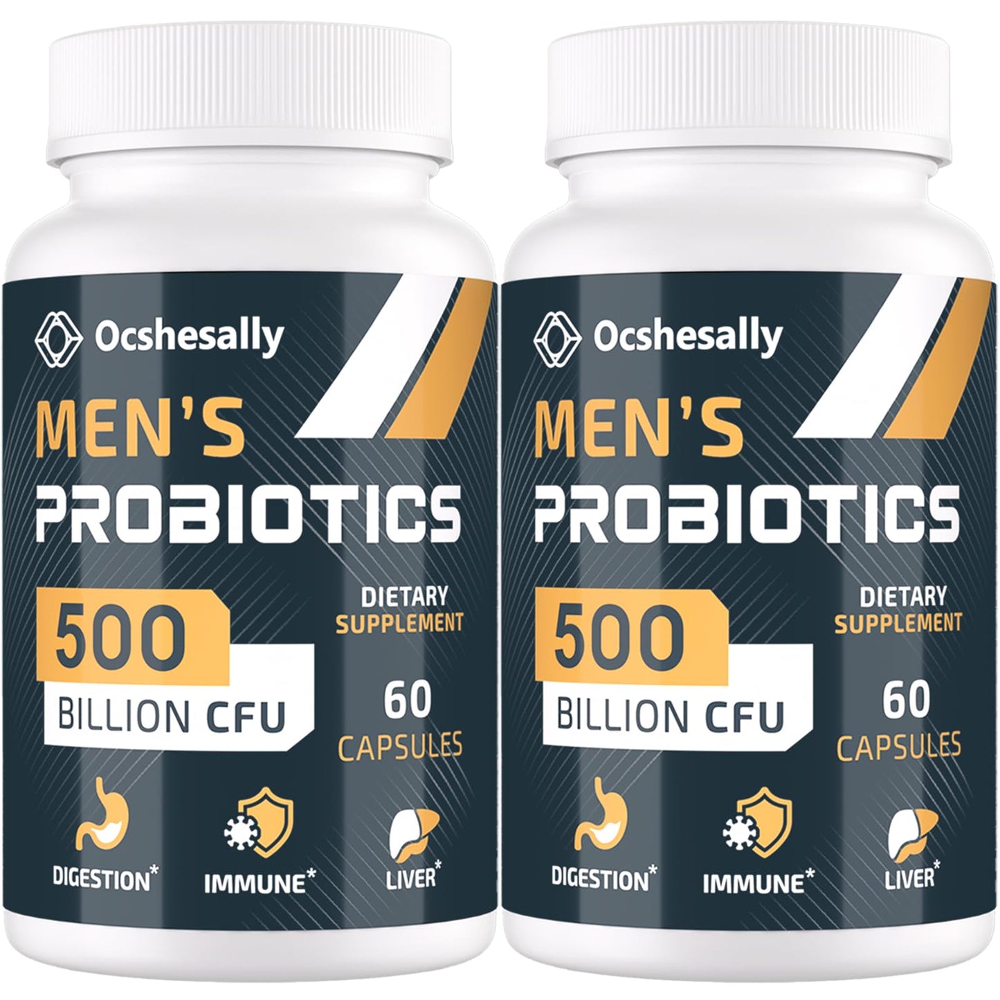 Ocshesally Probiotics for Men 500 Billion CFUs & 12 Strains with Turmeric, Cranberry, Goji, Digestive Health, Gut, Immune & Bloating, Prostate & Urinary Tract Health, 120 Capsules