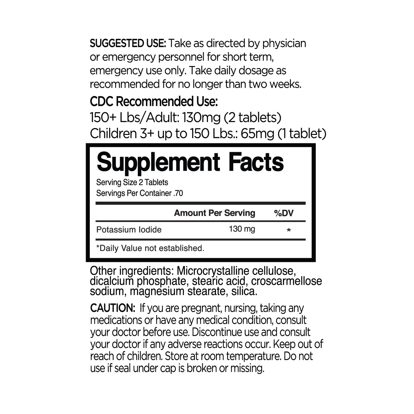 BLUE-EMU Nuk Safe Potassium Iodide Tablets 140 Count