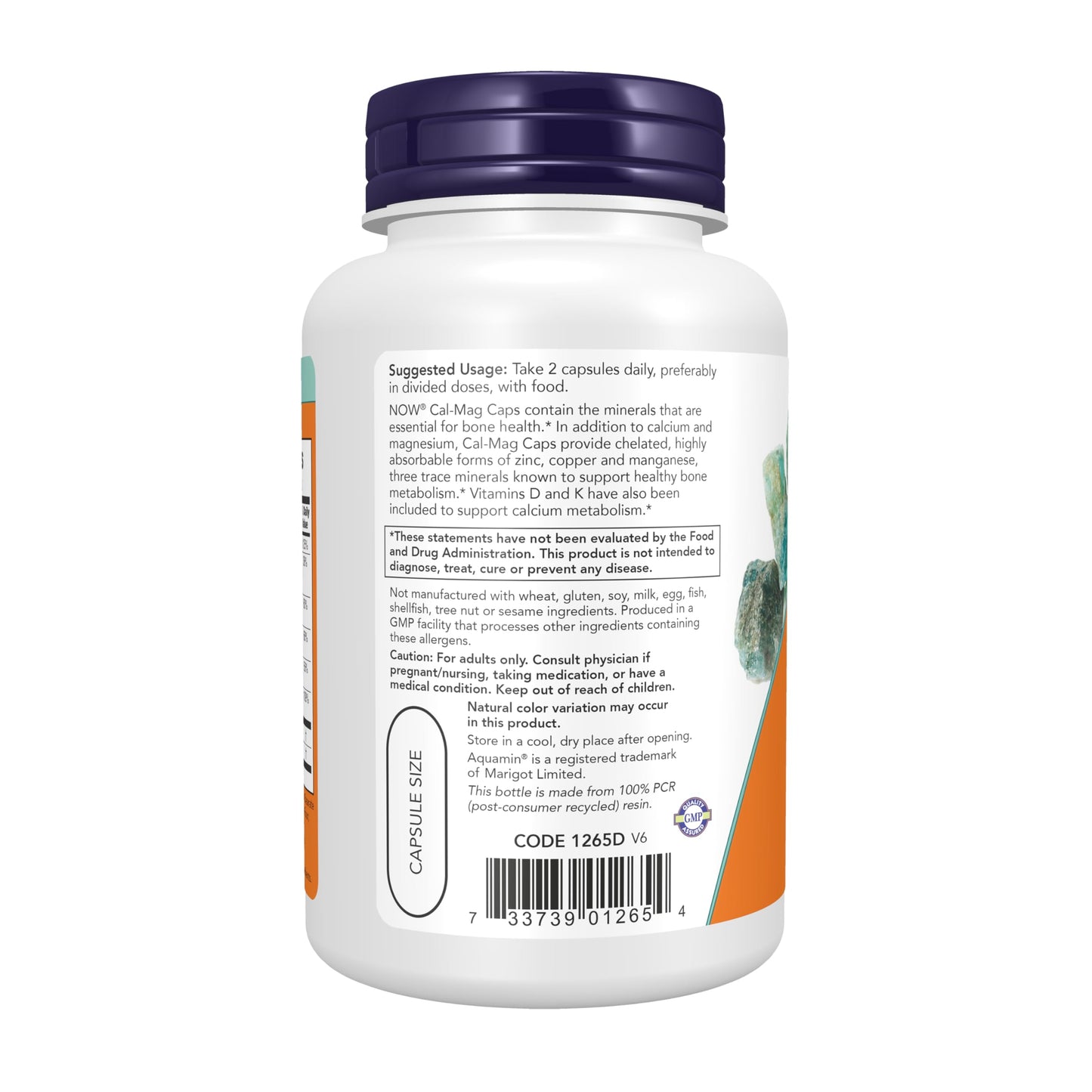 NOW Foods Cal-Mag with Zinc, Copper, Manganese and Vitamin D Capsule, 120 Count