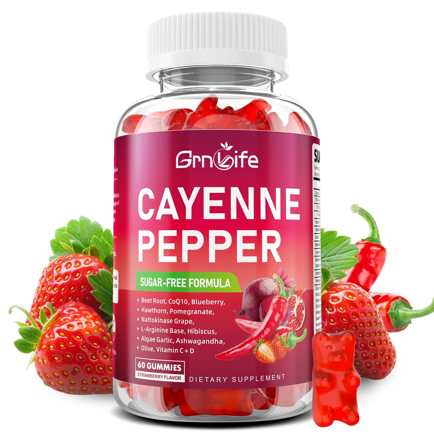 GrnLife Cayenne Pepper Beet Root Gummies, 60 Count
