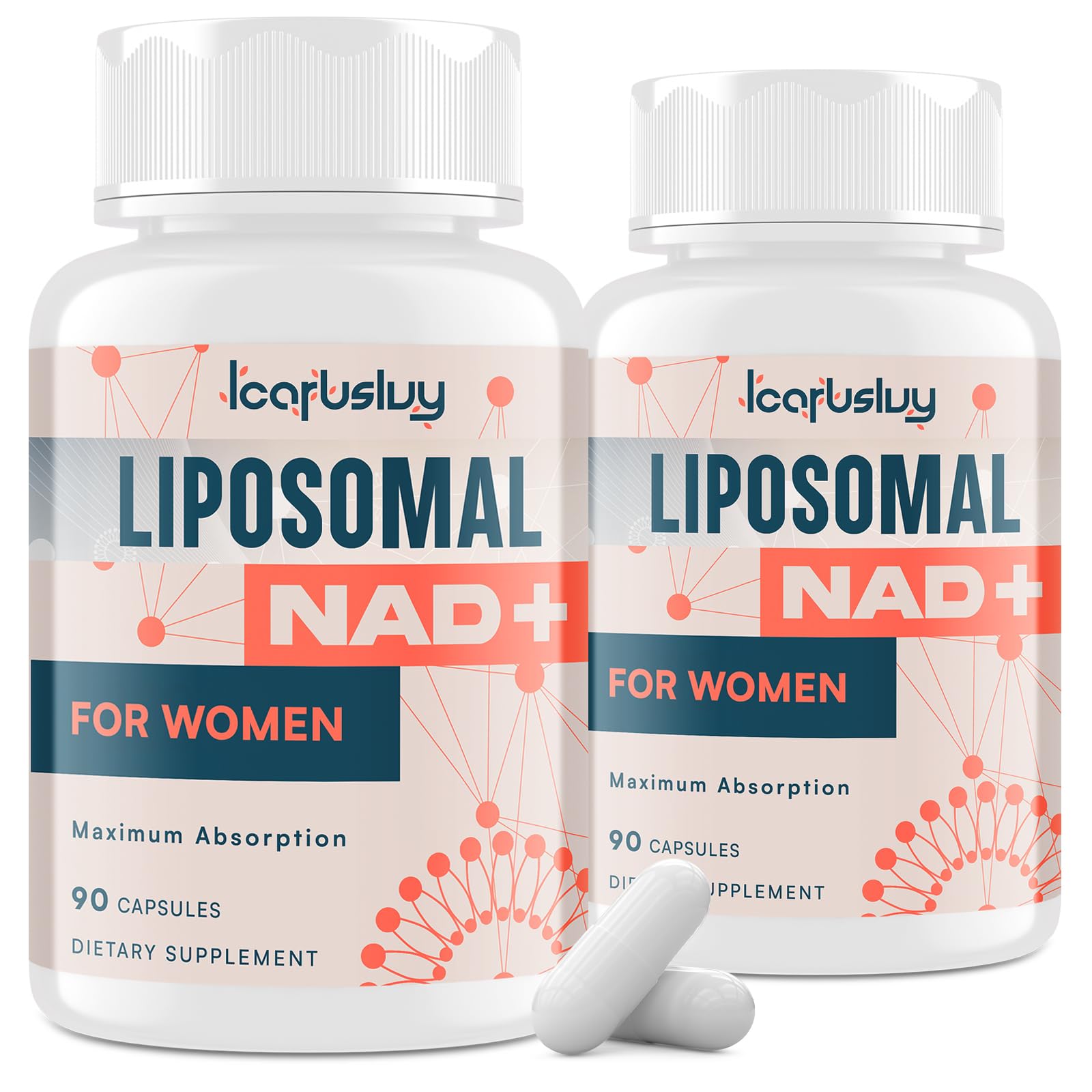 IcarusIvy NAD+ Supplements for Women, Liposomal NAD+ NMN Alternative, 2000mg, 180 Capsules