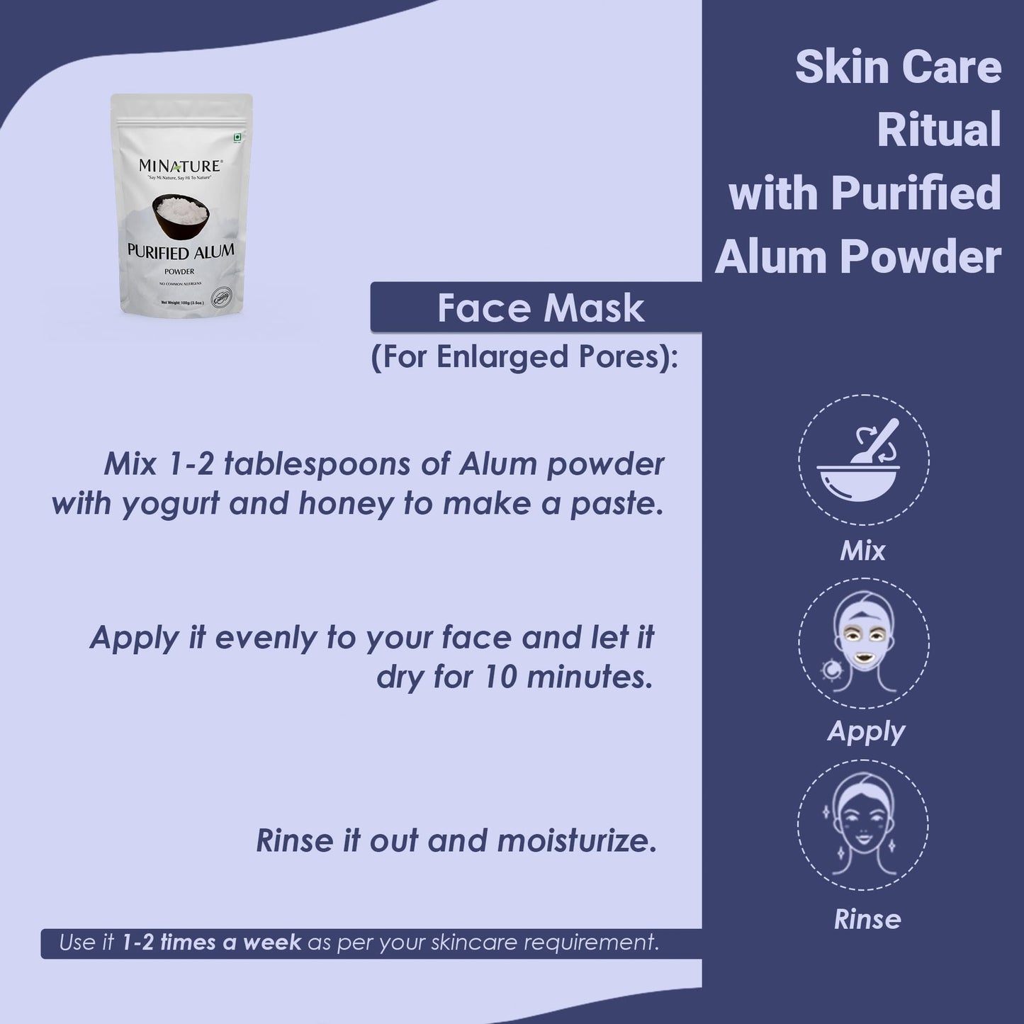 minature Mi Nature Alum Powder Potassium (Fitkari/Phitkari) - 3.53 oz
