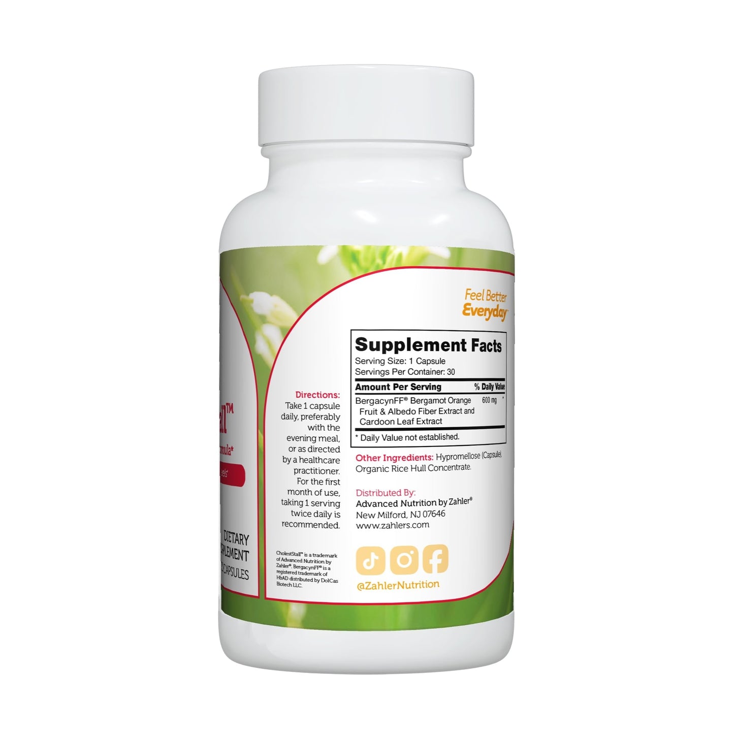 Zahler CholestStall Cholesterol Support Supplement, 30 Capsules