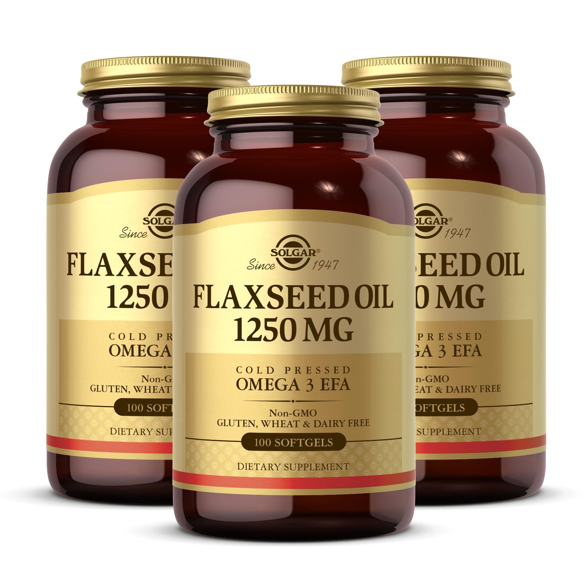 Solgar Flaxseed Oil 1250 mg Softgels, 100 Softgels