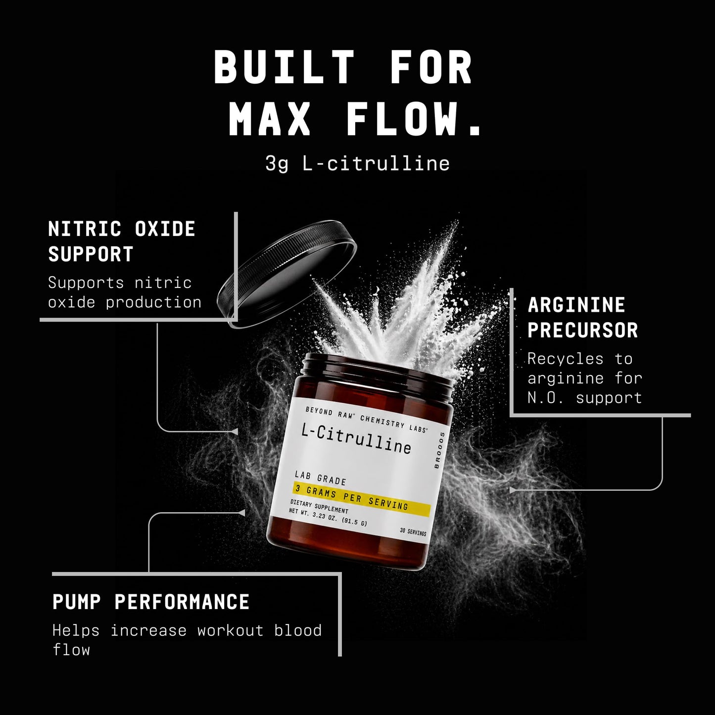 BEYOND RAW Chemistry Labs L-Citrulline Powder 3.23 Ounce