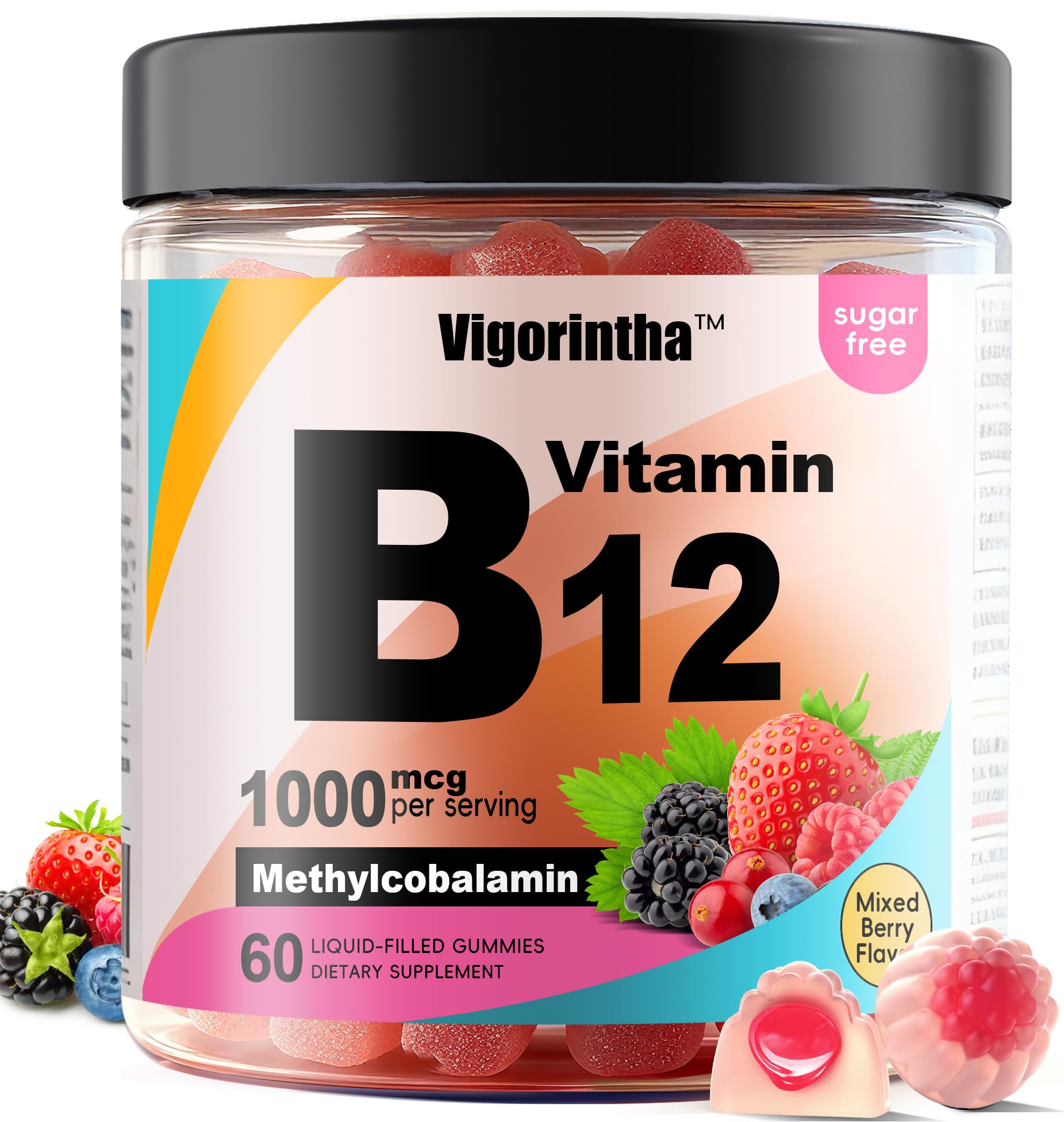 Vigorintha Methyl Vitamin B12 Gummies 1000mcg, 60 Gummies