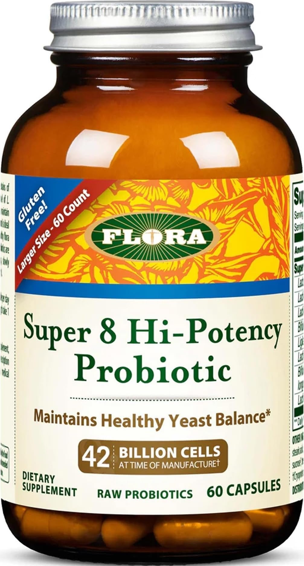 Flora FloraHealth Super 8 Hi-Potency Probiotic Capsules, 60 Count