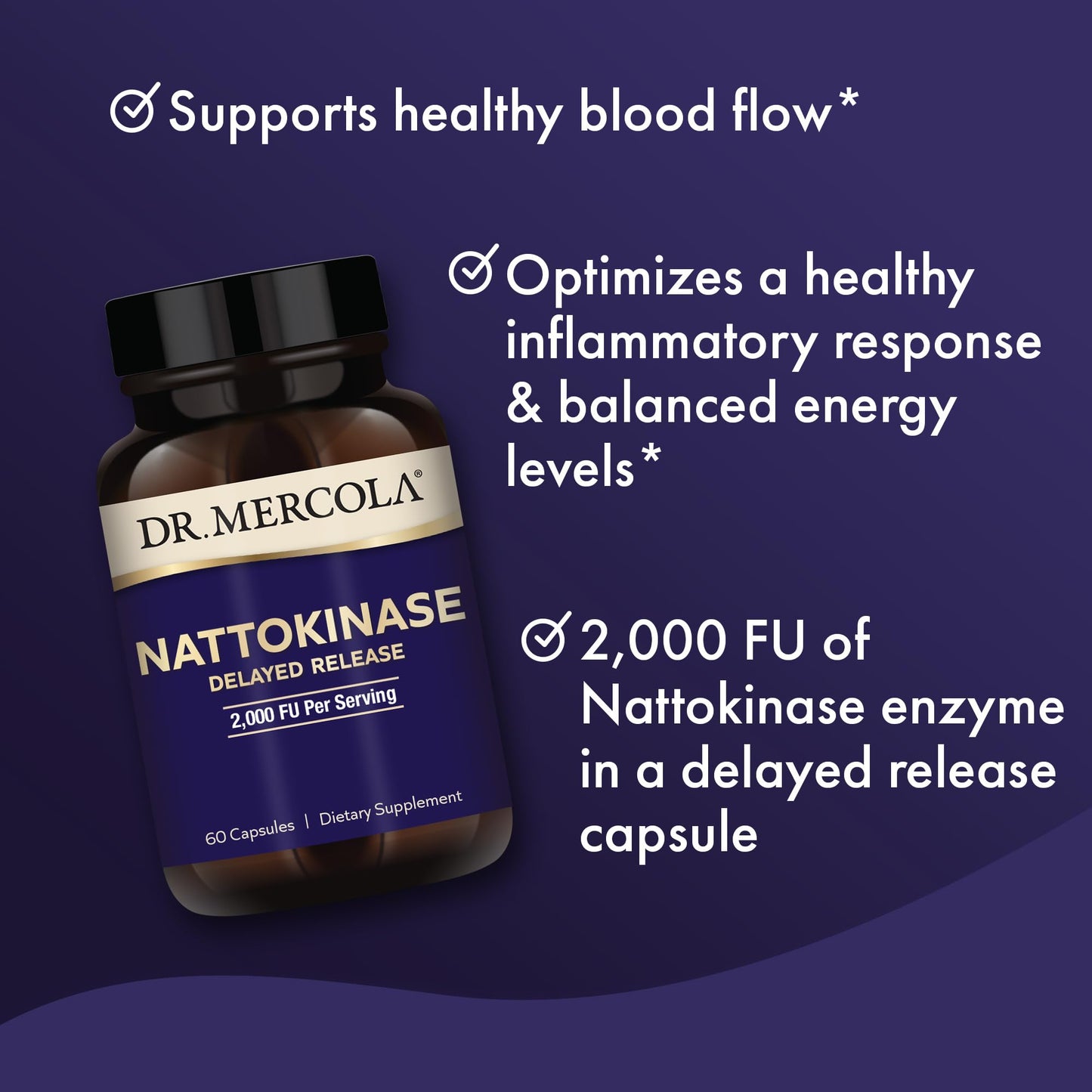 Dr. Mercola Nattokinase Delayed Release, 2,000 FU, 60 Capsules