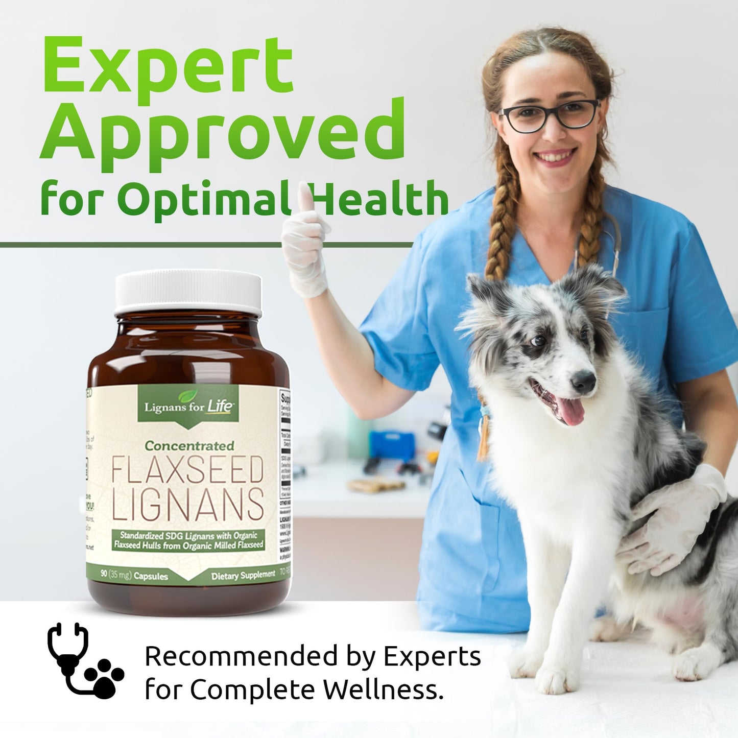 Lignans For Life Flaxseed Lignans for Dogs + SDG Capsules, 35mg, 90 Capsules, 2 Bottles