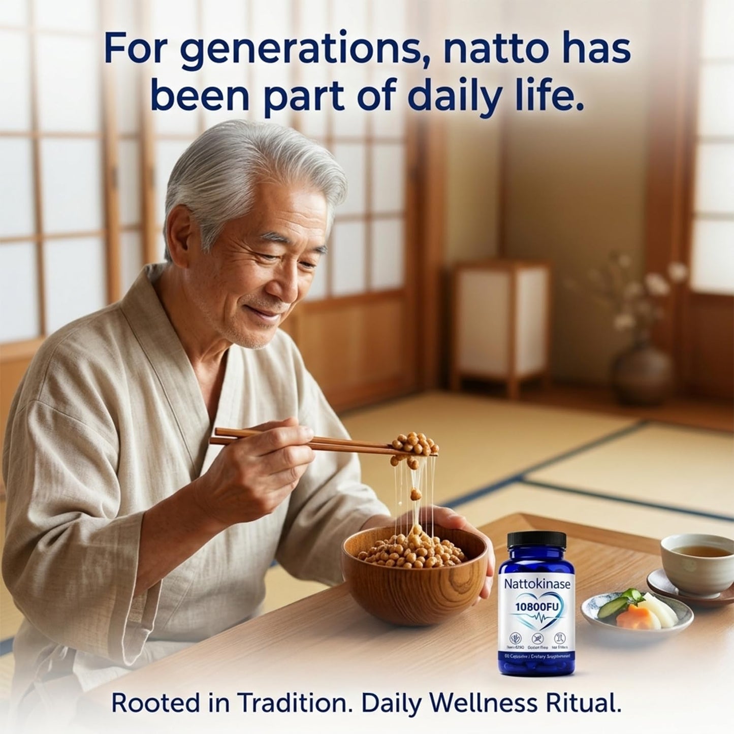ZRRTXV Nattokinase 10800 FU Ultimate Nattokinase Supplement Organic Natural Support Heart Health Vegan Gluten Free Capsules 60 Count