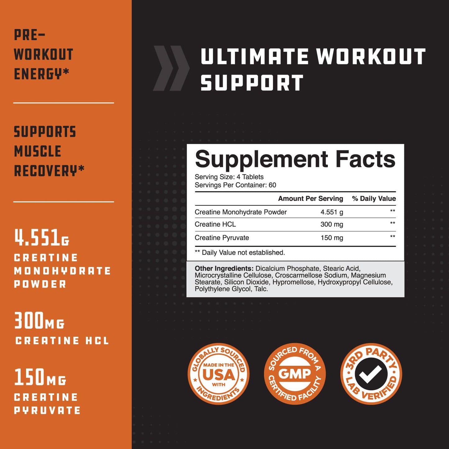 Natures Craft High Strength Tri Phase Creatine - 240 Tablets