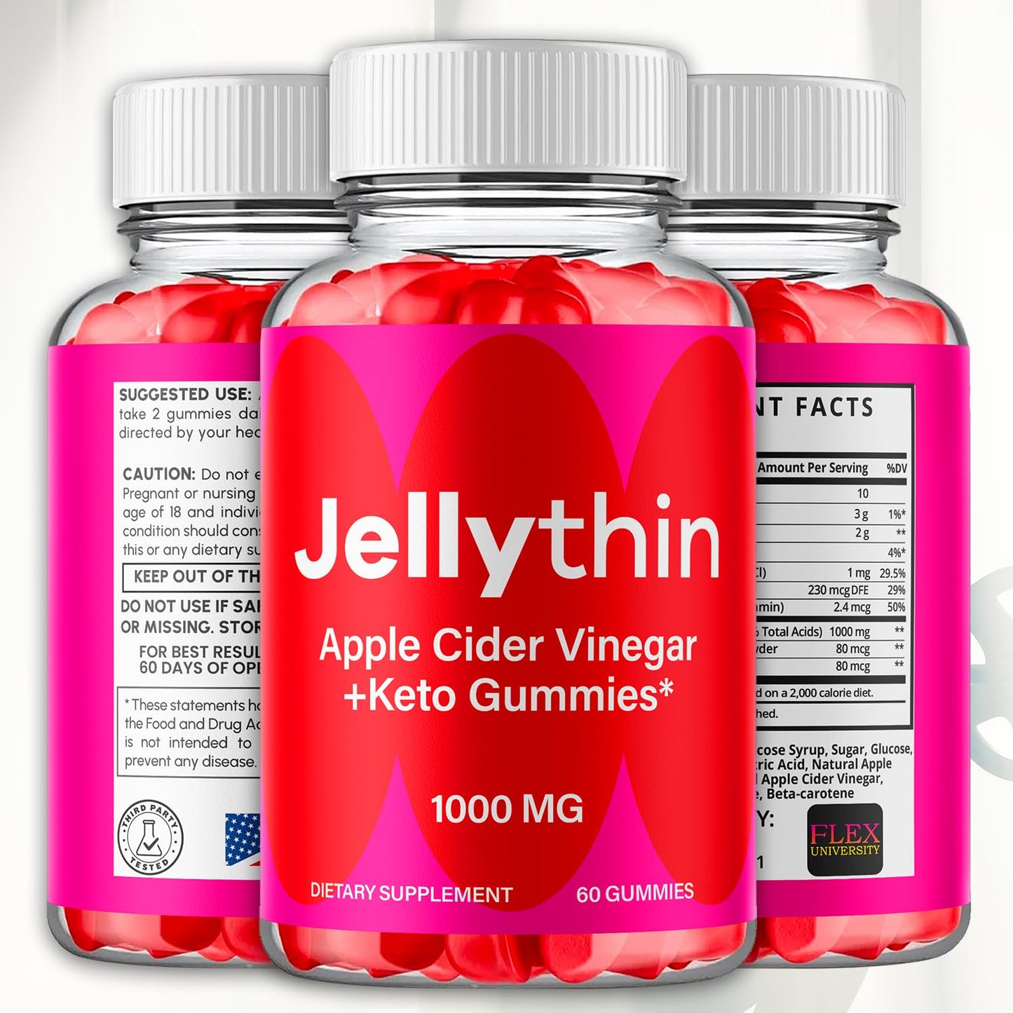 Flex University Jelly Thin Gummies Chewable, 120 Gummies