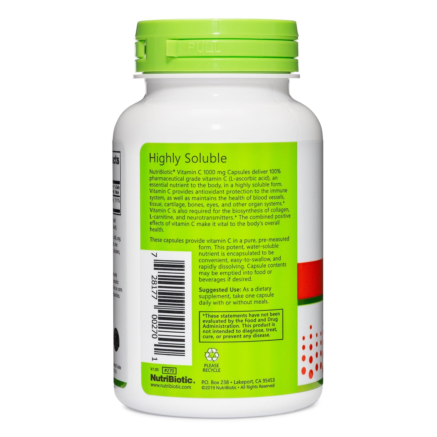 NutriBiotic Vitamin C 1000 Mg Capsules, 100 Count