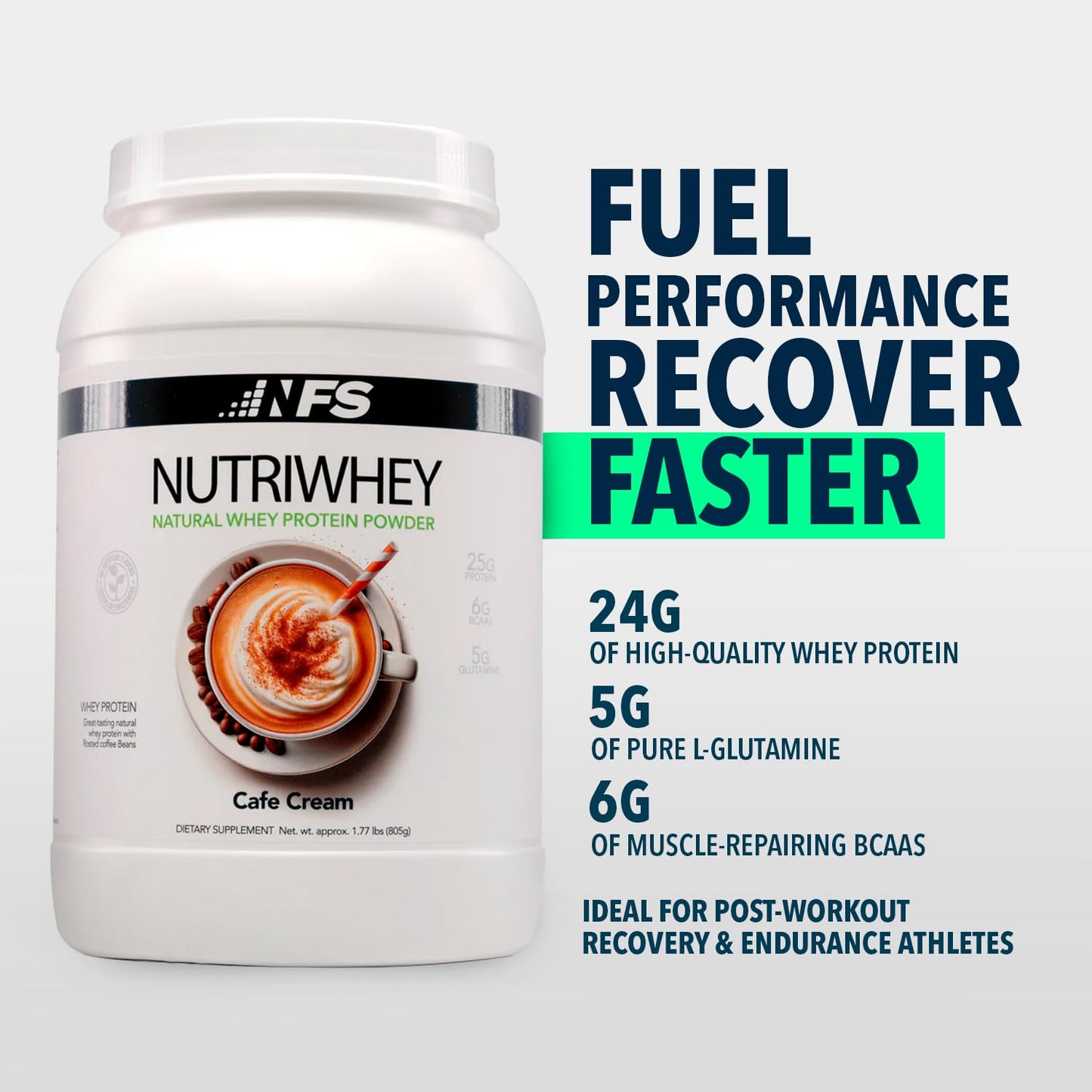 NF Sports NutriWhey Natural Whey Protein Powder Supplement, 16 Servings