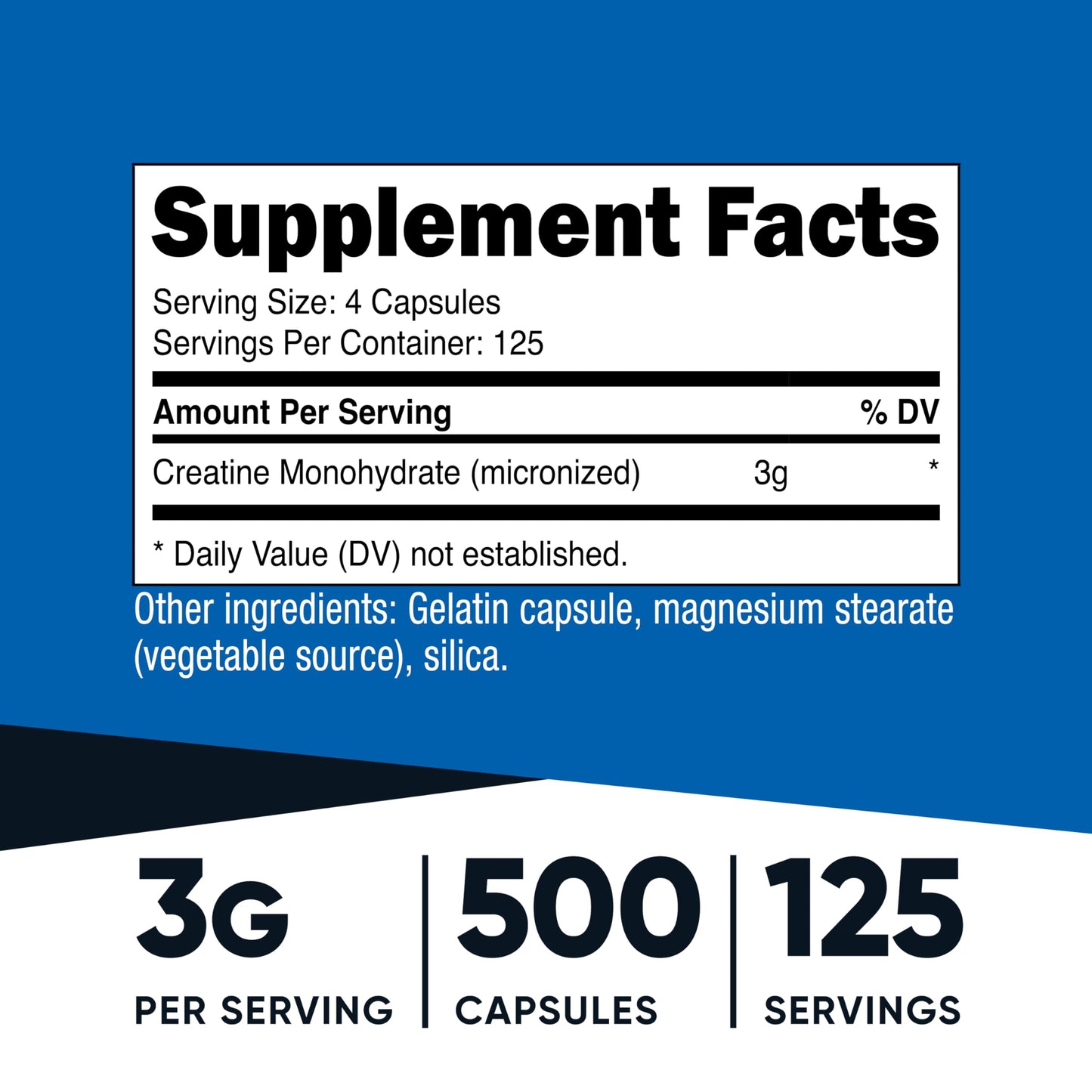 Nutricost Micronized Creatine Monohydrate Capsules, 500 Count