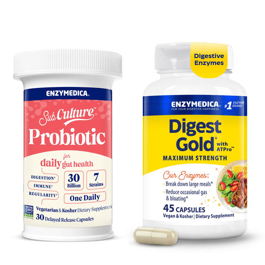Enzymedica Digest Gold & SubCulture Probiotic for Daily Gut Health Probiotic Capsules 75 Capsules