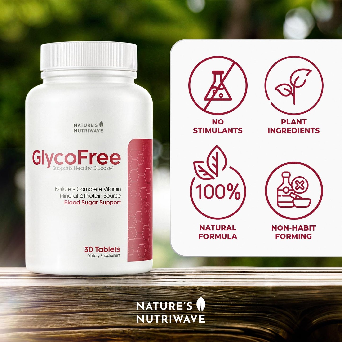 Nature’s NutriWave GlycoFree Tablets, 30 Count