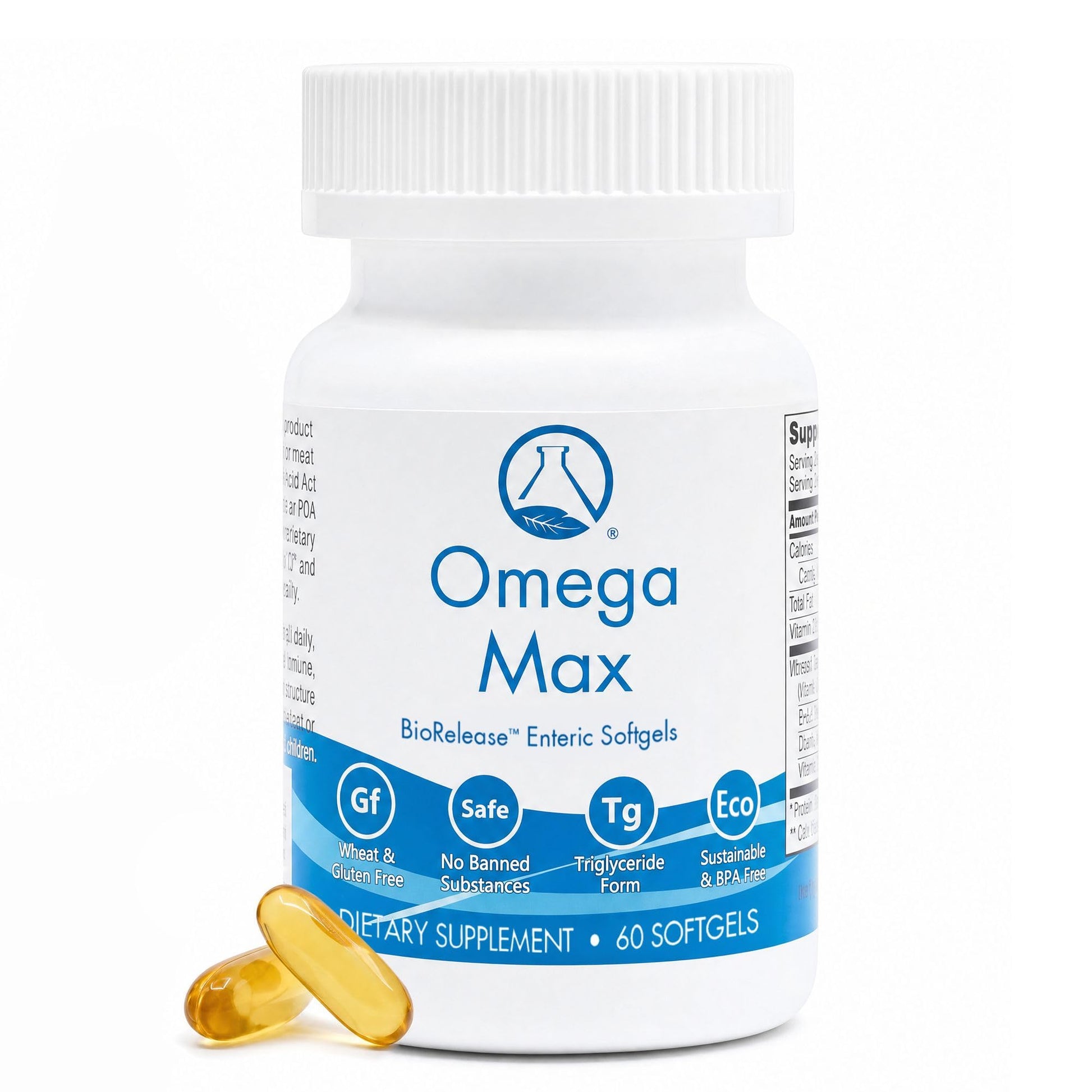 Nugevity Omega Max No Burp Fish Oil Dietary Supplement 60 Softgels