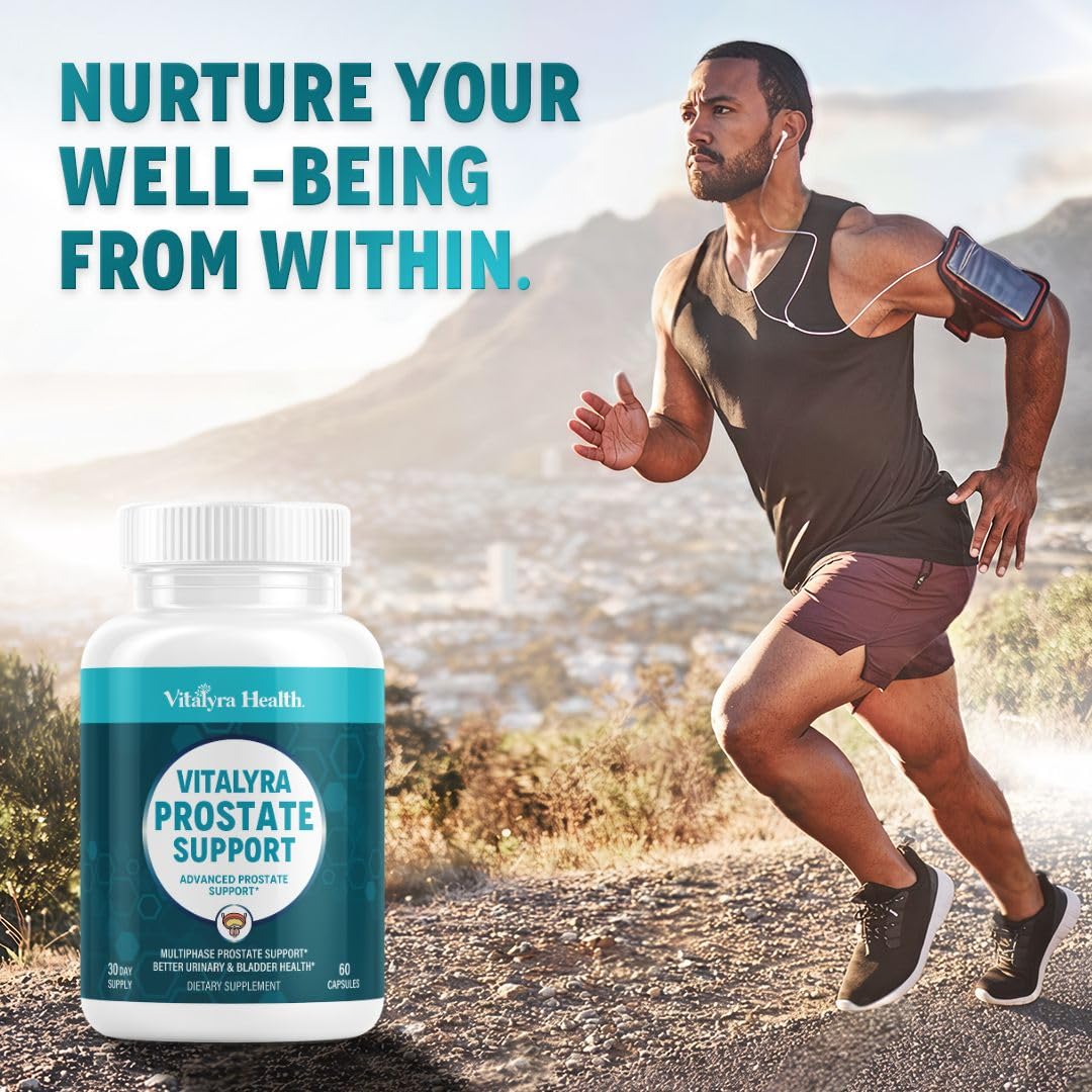 Vitalyra Health Prostate Support Supplement for Men – Multiphase Herbal Formula with Saw Palmetto, Beta-Sitosterol & Zinc – Urinary Flow, Bladder Comfort Capsule, 60 Count