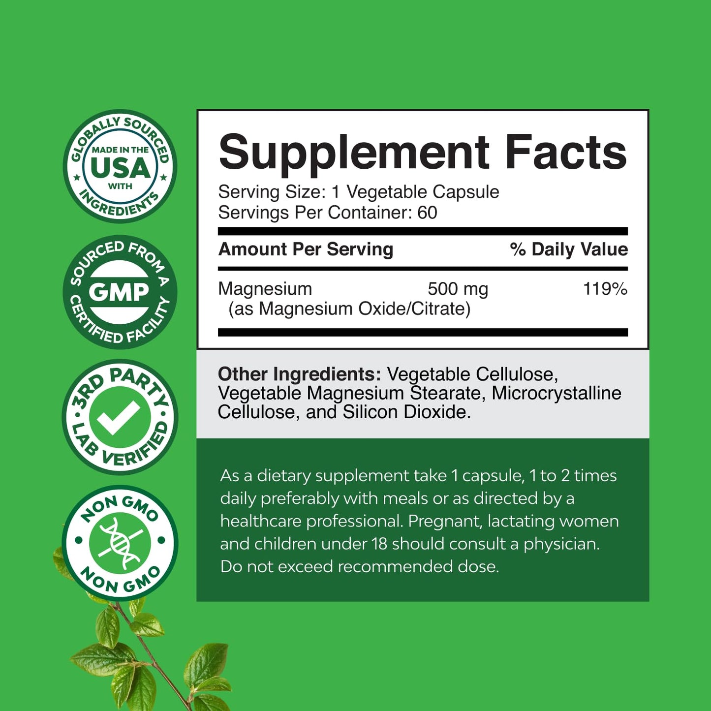 Natures Craft High Absorption Magnesium Complex Capsule, 60 Capsules
