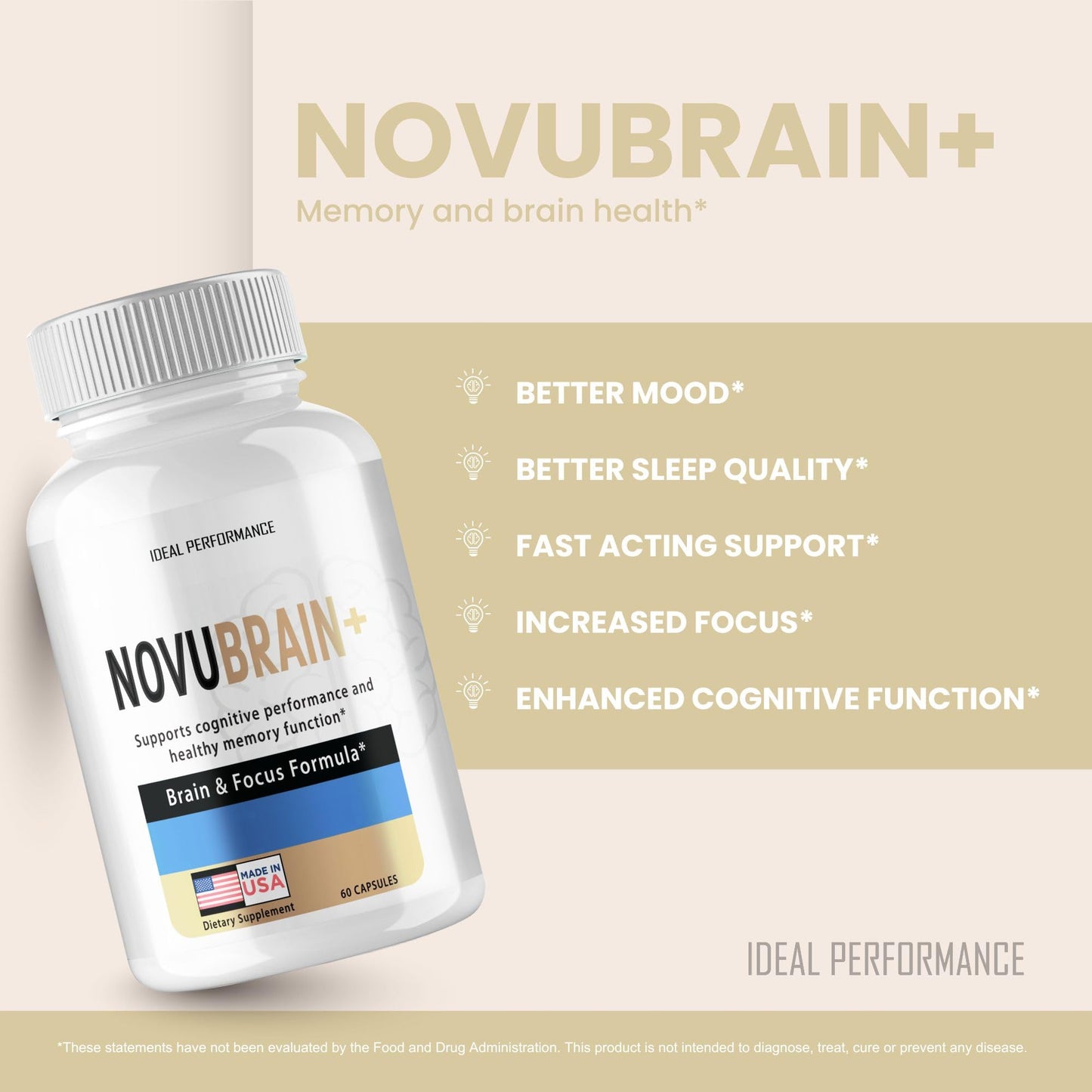 IDEAL PERFORMANCE Novubrain+ Capsules, 60 Capsules