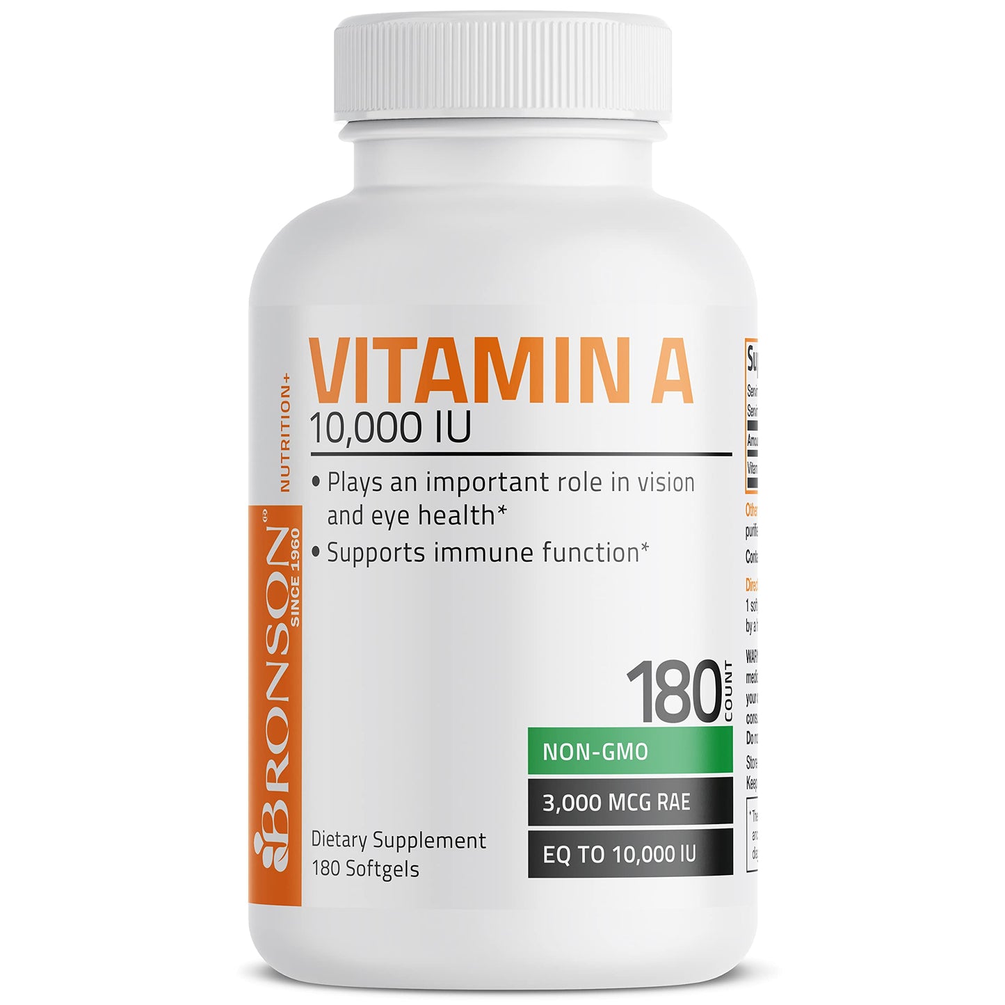 Bronson Vitamin A 10,000 IU Softgels, 180 Count